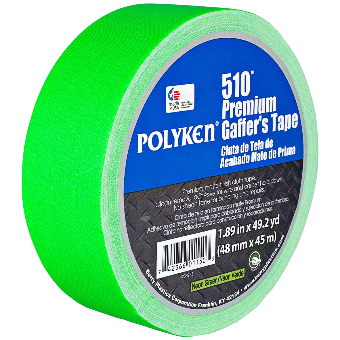 Polyken 510 Flourescent Premium Gaffer's Tape 48mm x 45m (1.89 x 49.2 yds)