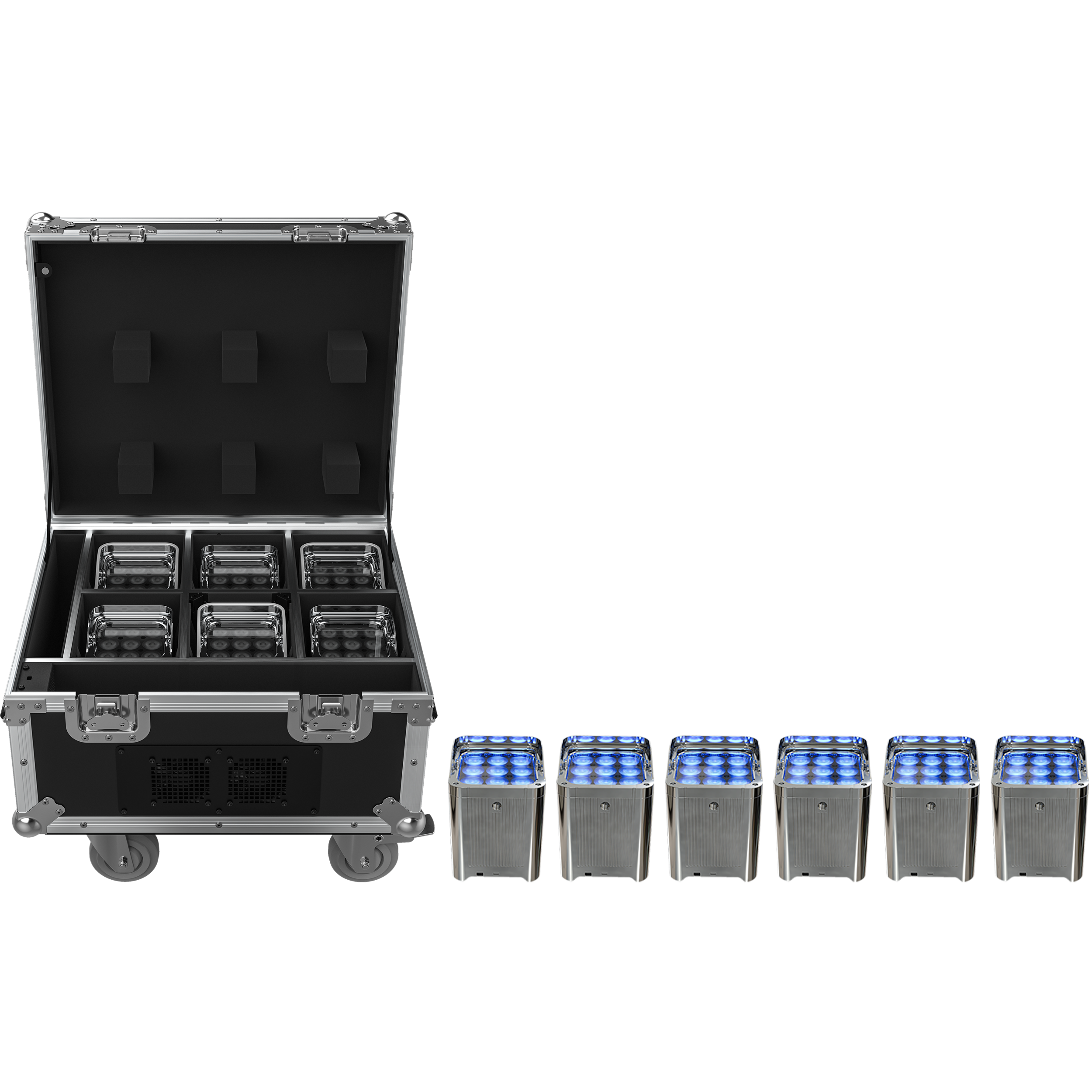 Chauvet Professional WELL FIT X Wireless Uplight 6-Pack with Case