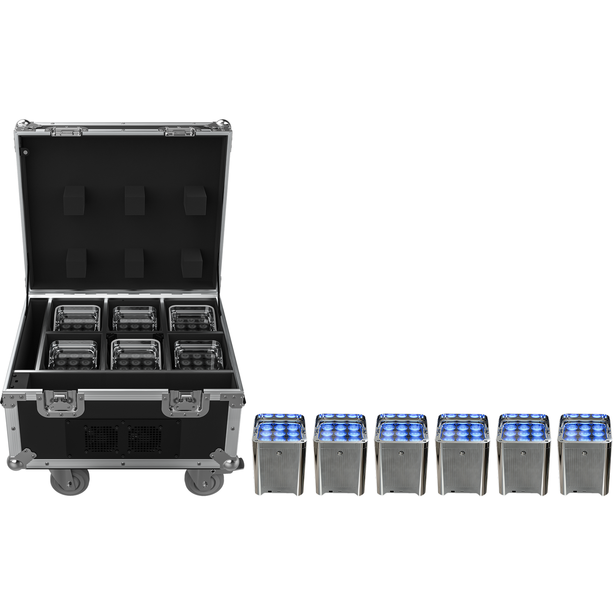 Chauvet Professional WELL FIT X Wireless Uplight 6-Pack with Case