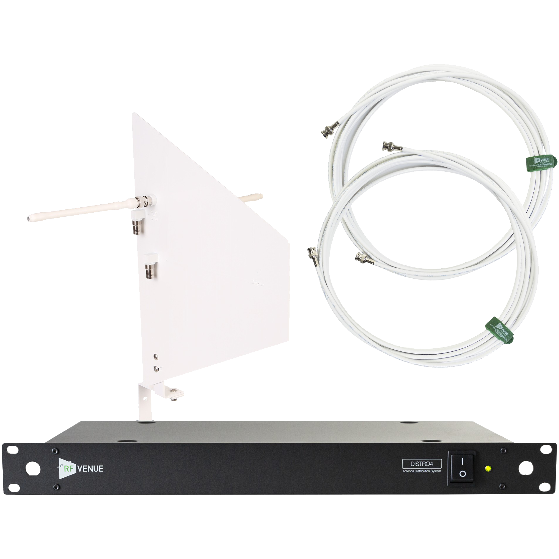 RF Venue 4 Channel Wireless Microphone Upgrade Pack - Wallmount White