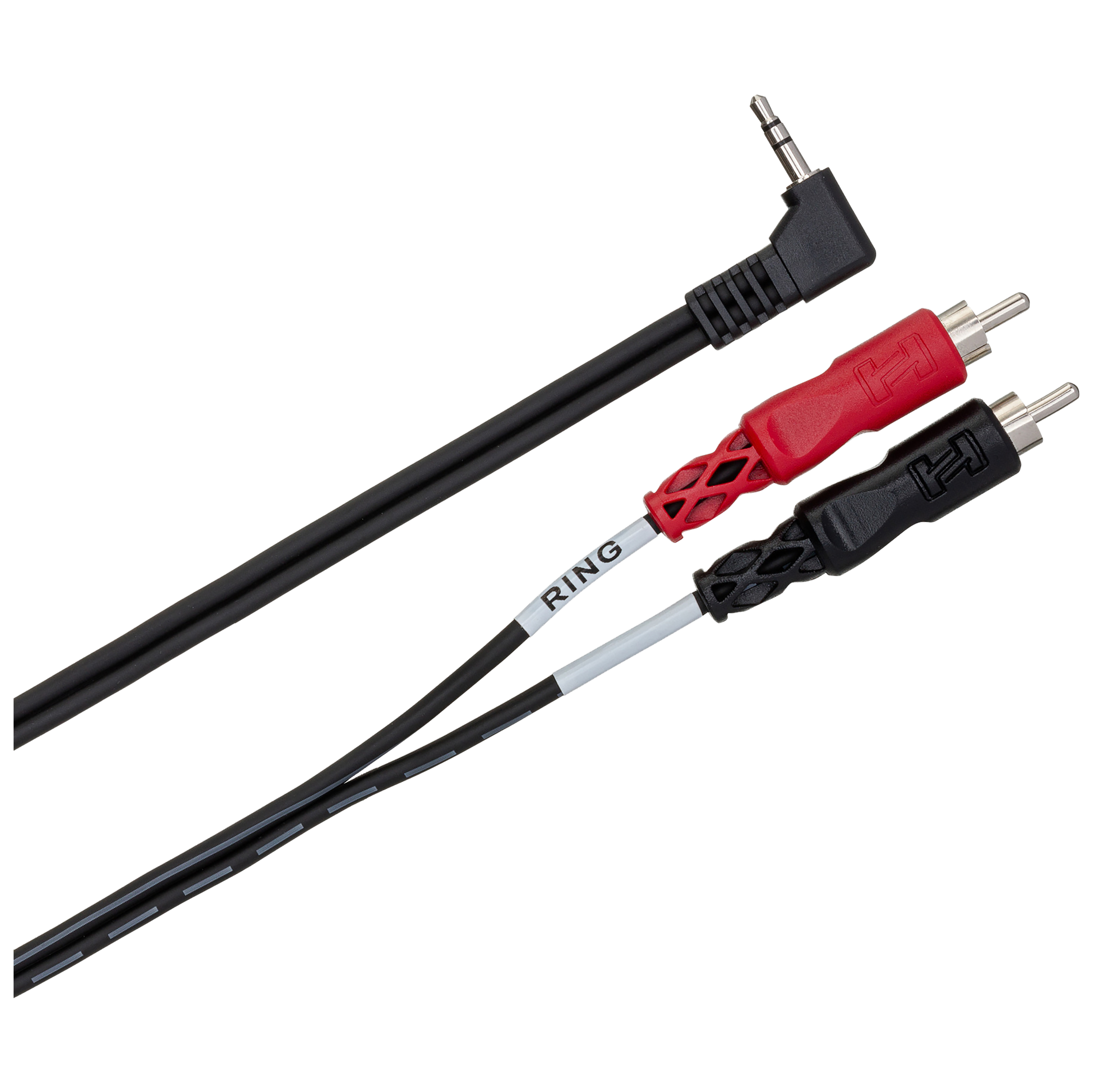 Hosa CMR-R Right Angle 3.5mm (1/8) TRS to Dual RCA Breakout Cable