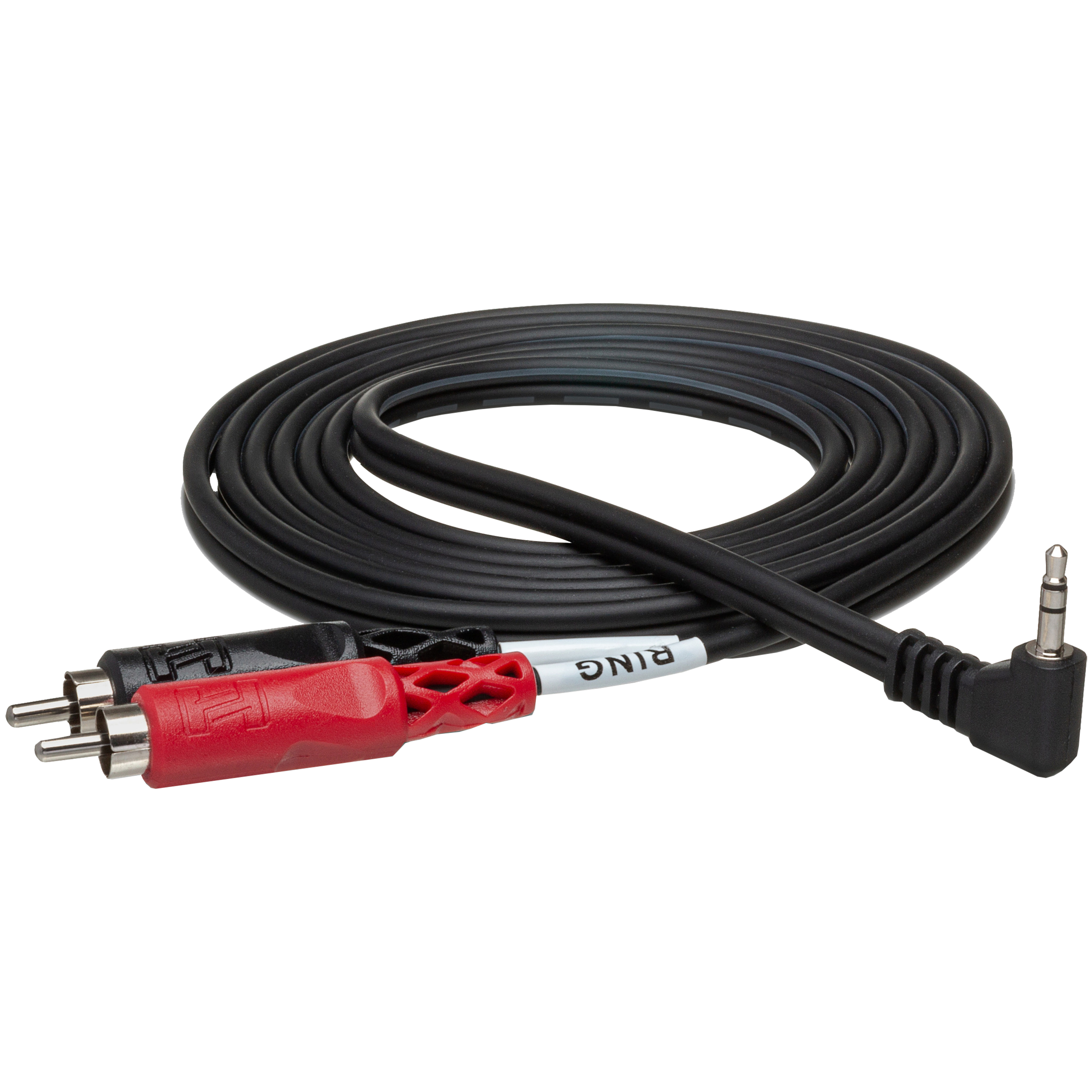 Hosa CMR-R Right Angle 3.5mm (1/8) TRS to Dual RCA Breakout Cable