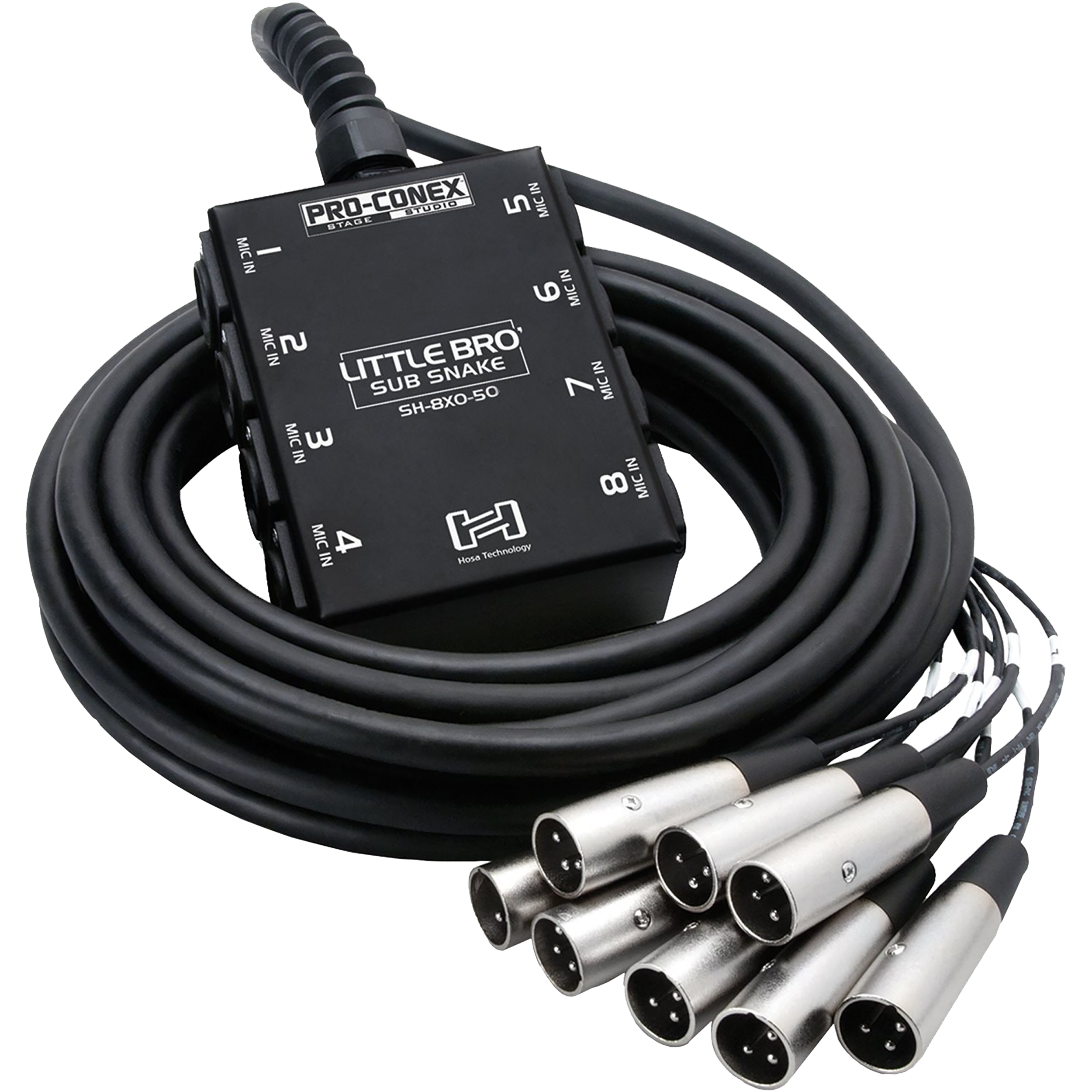 Pro-Conex Little Bro' Sub Snake, Hosa 8 x XLR Sends and No Returns