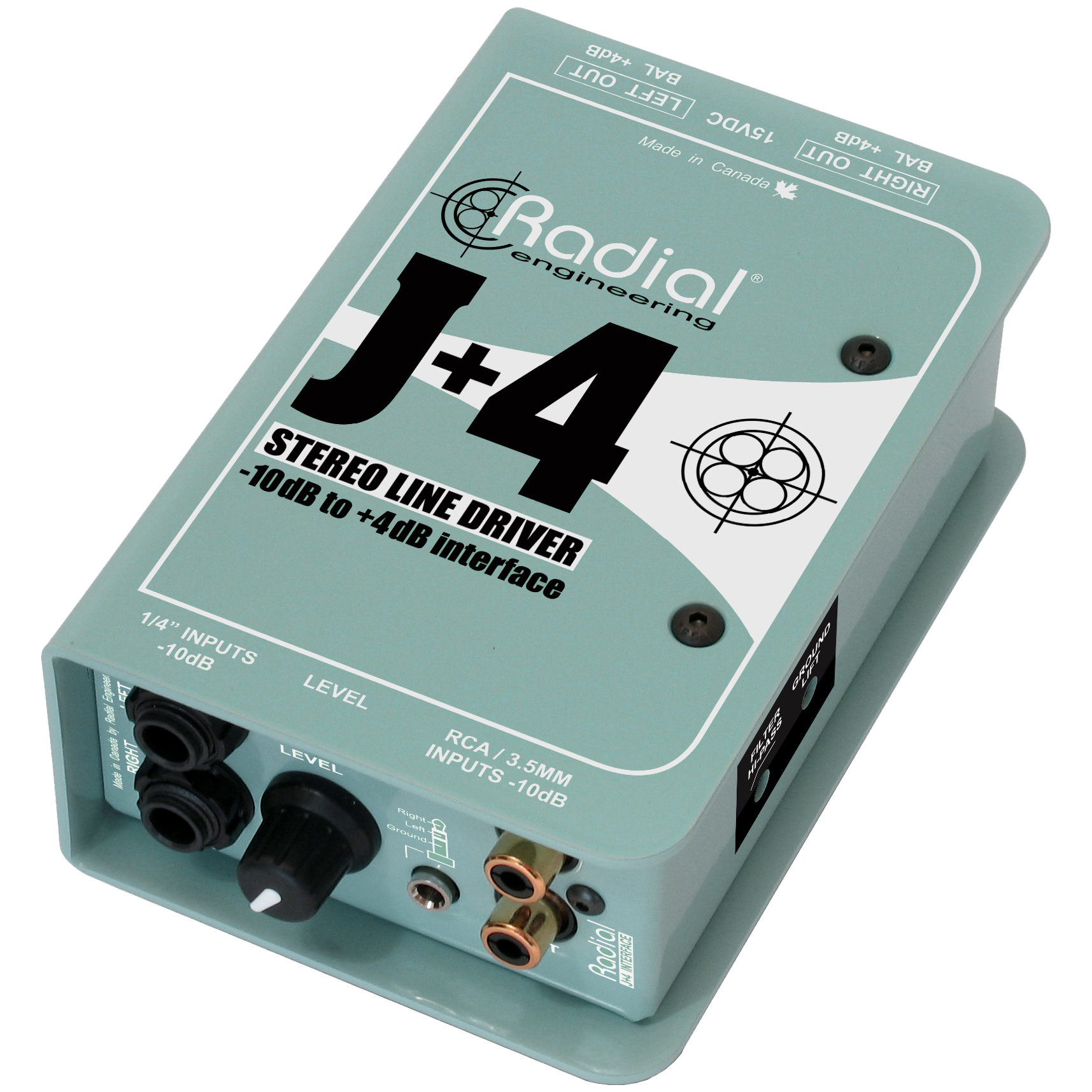 Radial J+4 Stereo -10dB to +4dB Line Driver