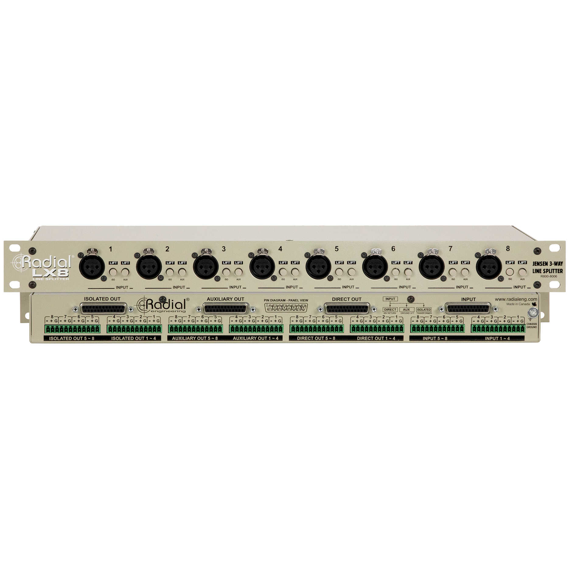 Radial LX 8-Channel Line-Level Splitter