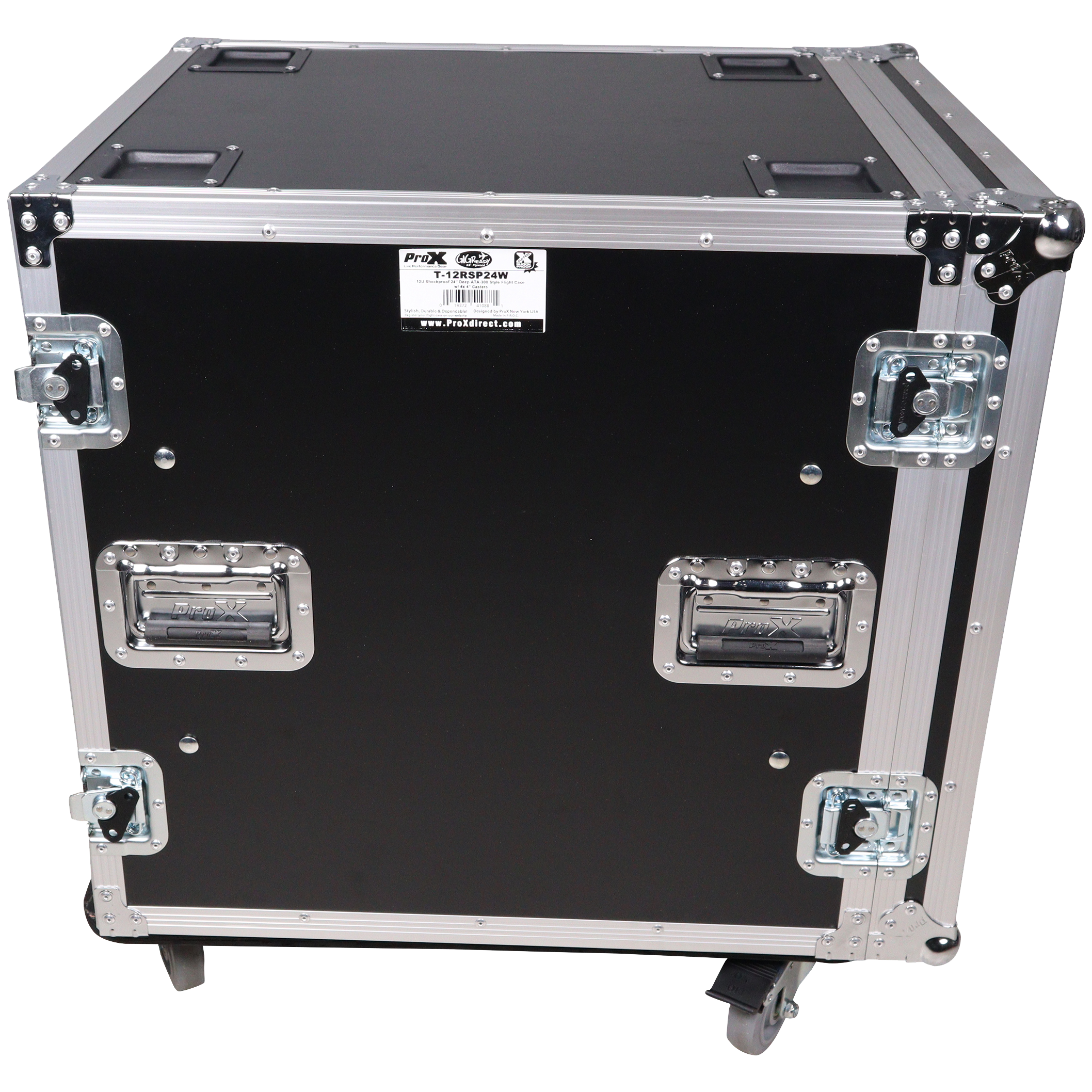 ProX 12U Shockmount 24 Deep Rack with Casters