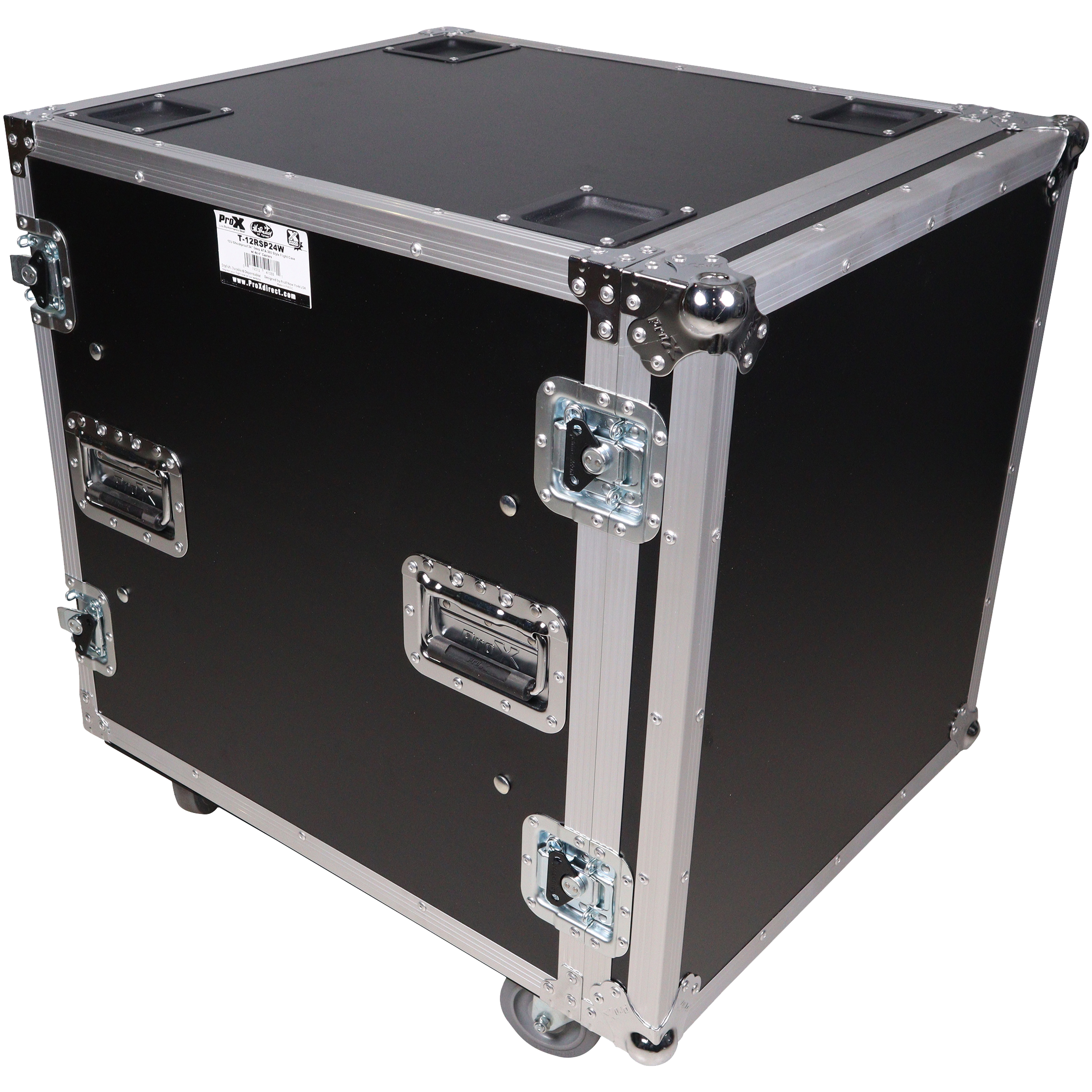 ProX 12U Shockmount 24 Deep Rack with Casters
