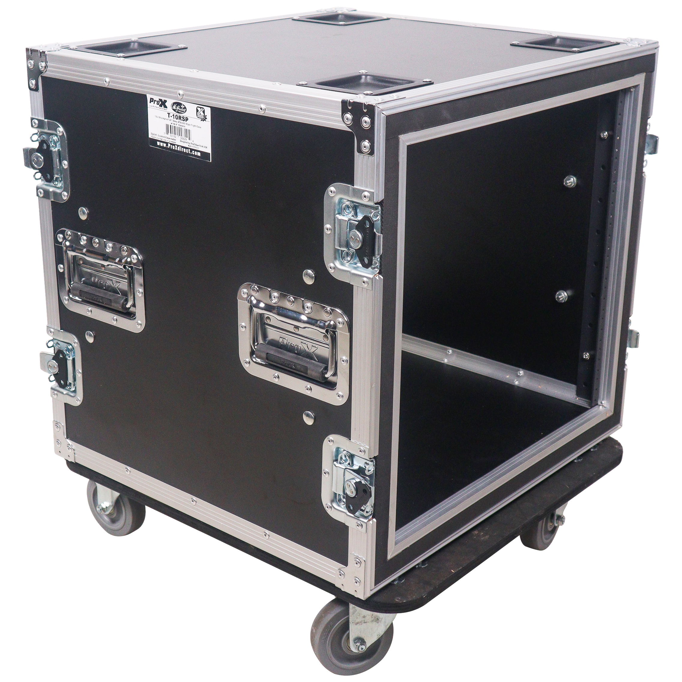 ProX 10U Shockmount 20 Deep Rack with Casters