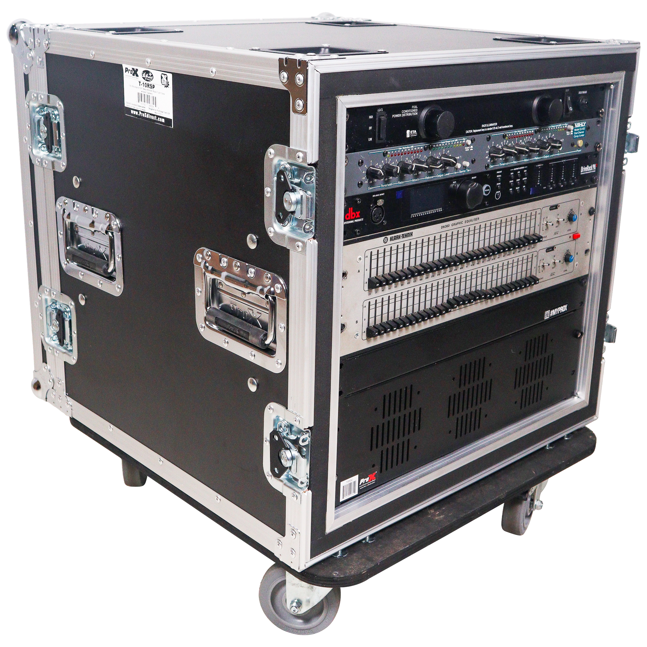 ProX 10U Shockmount 20 Deep Rack with Casters