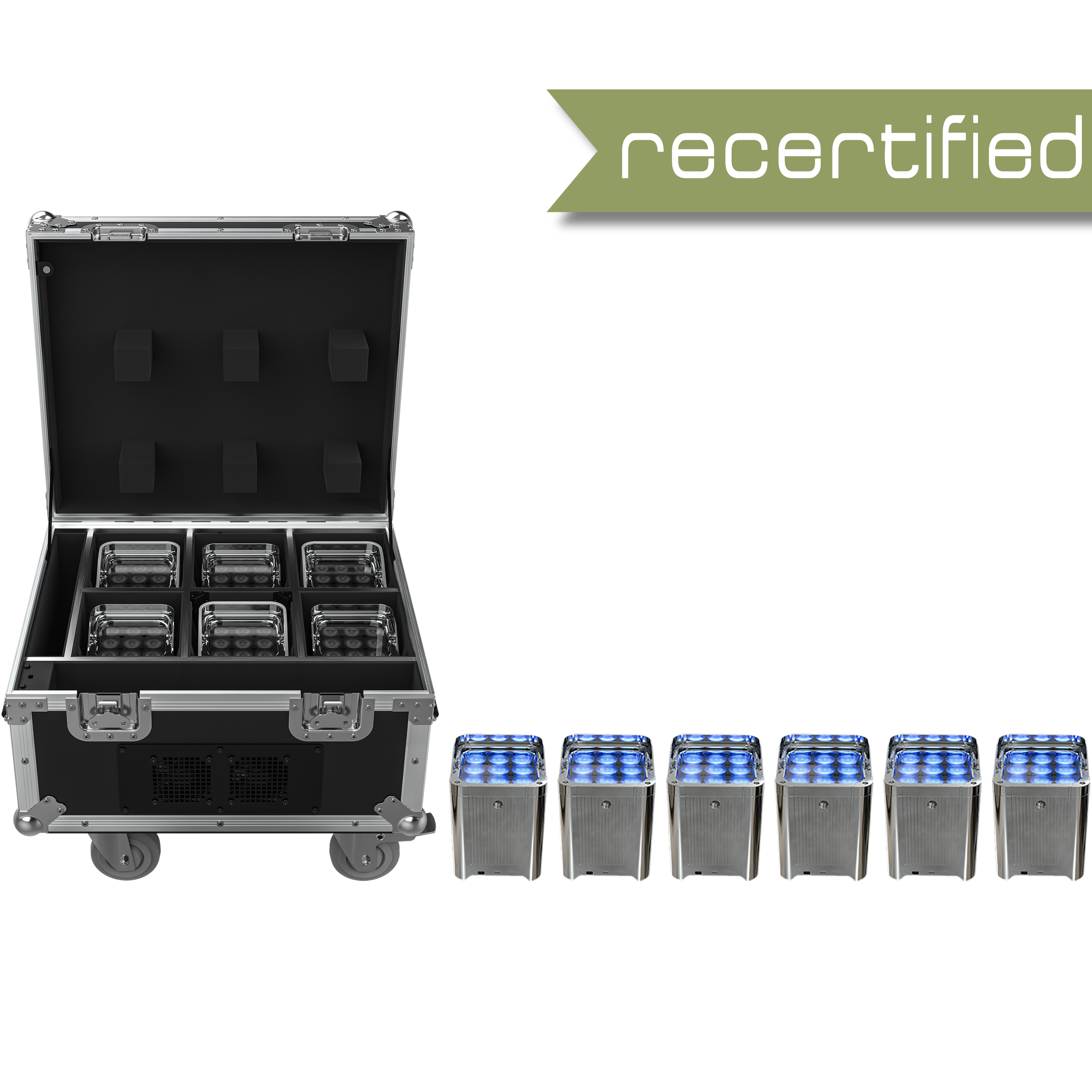 Chauvet Pro WELL FIT X Wireless Uplight 6-Pack with Case