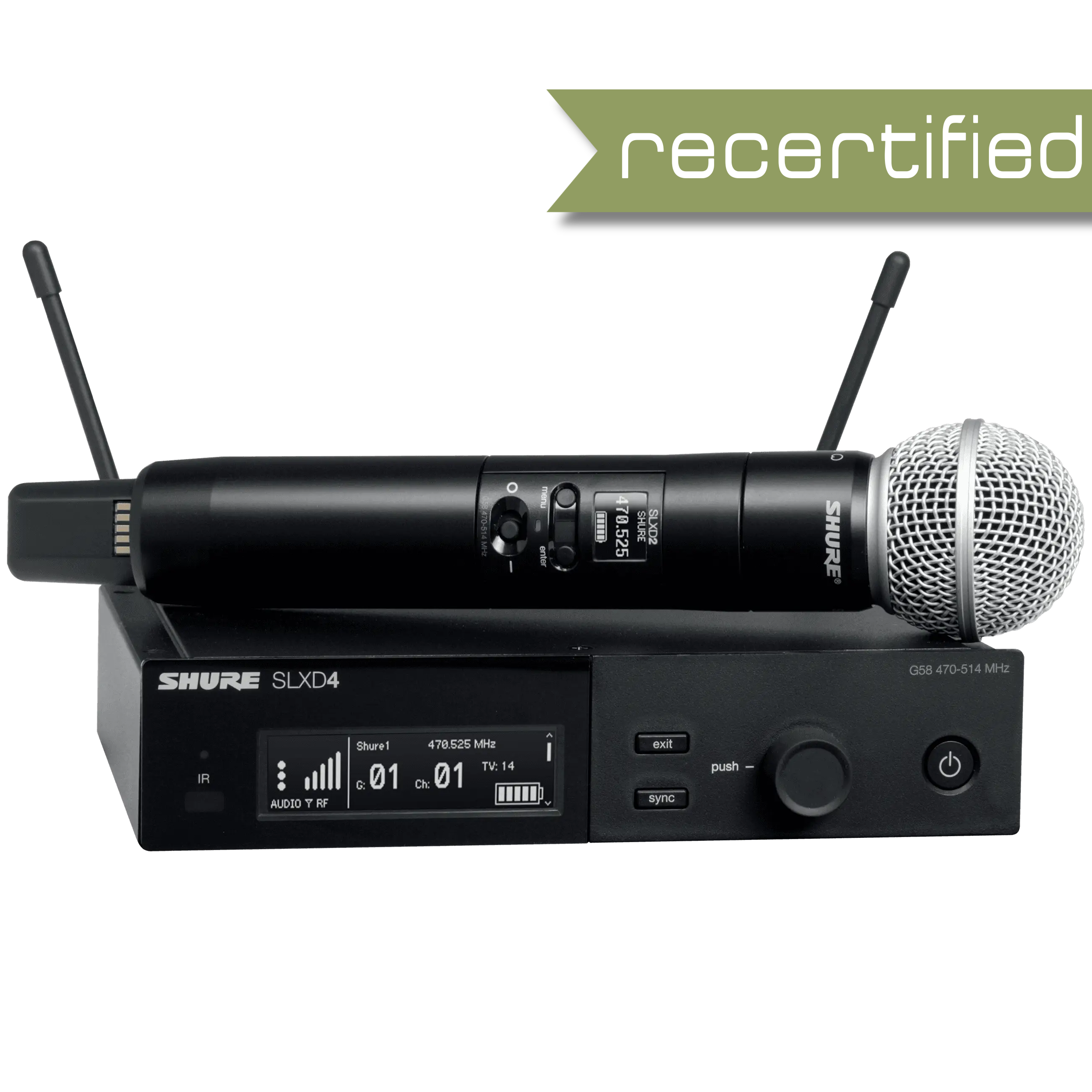 Shure SLX-D Wireless Handheld System with SM58 Microphone H55 Band