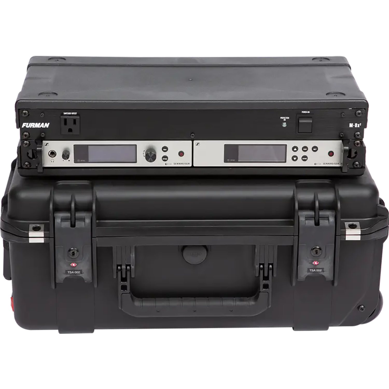 SKB 3i-2011M72U iSeries Case w/Removeable 2U Injection Molded 9 Deep Rack Cage, Carry-on size, TSA Latches, Wheels