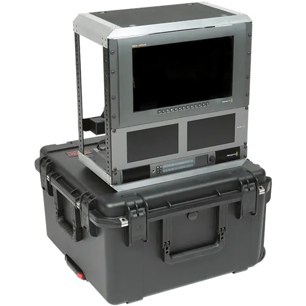 SKB 3i-22221210U iSeries Case with Removeable 10U Aluminum 10 Deep Rack Cage, TSA Locks, Wheels