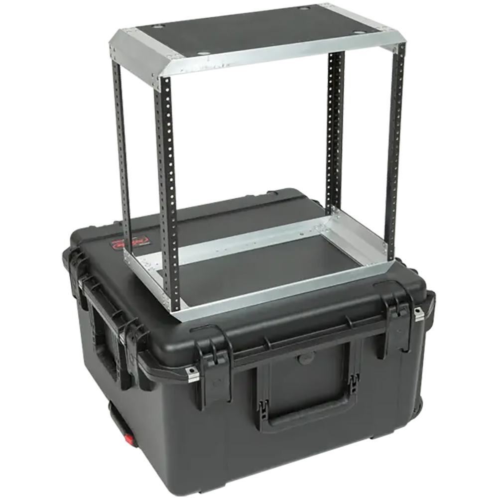 SKB 3i-22221210U iSeries Case with Removeable 10U Aluminum 10 Deep Rack Cage, TSA Locks, Wheels