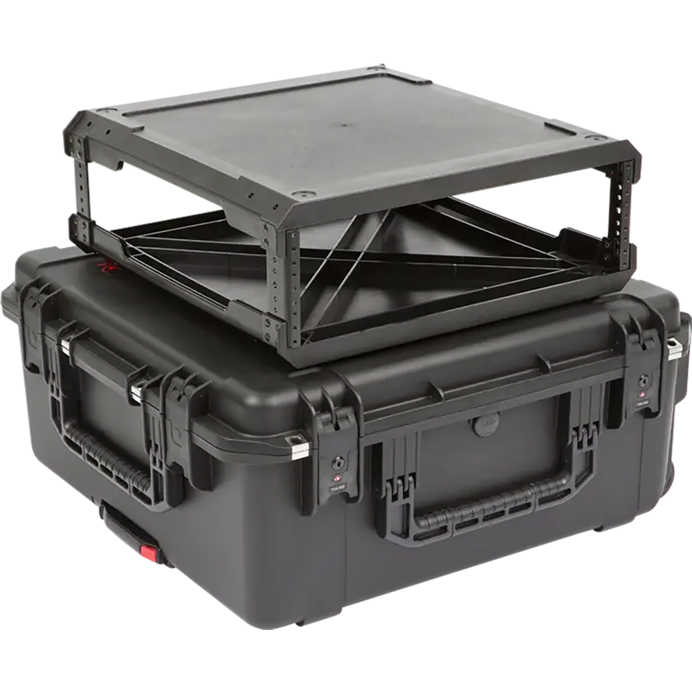 SKB 3i-2424M103U iSeries Case with Removeable 3U  Injection Molded 20 Rack Cage, TSA Locking Latches, Wheels