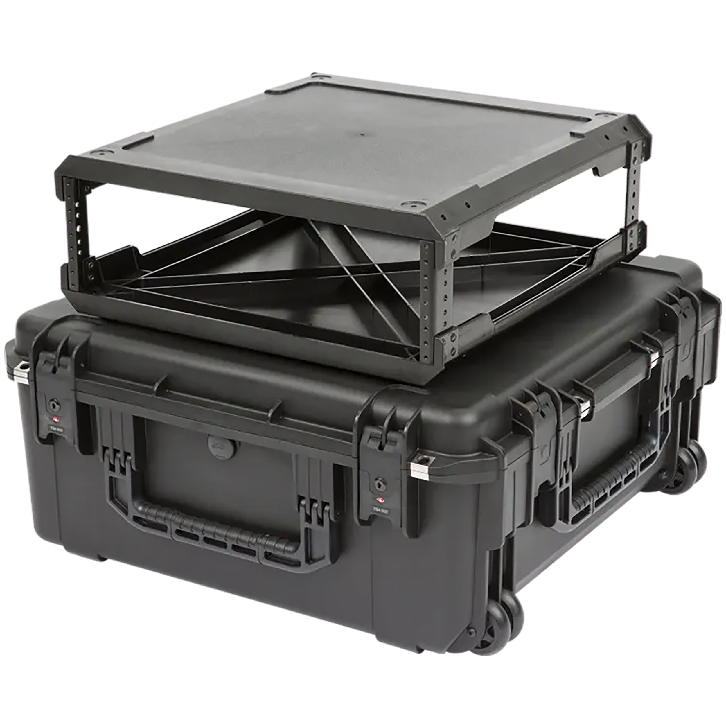 SKB 3i-2424M103U iSeries Case with Removeable 3U  Injection Molded 20 Rack Cage, TSA Locking Latches, Wheels