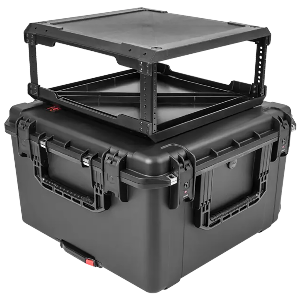 SKB 3i-2424M144U iSeries Case with Removeable 4U  Injection Molded 20 Rack Cage, TSA Locking Latches, Wheels