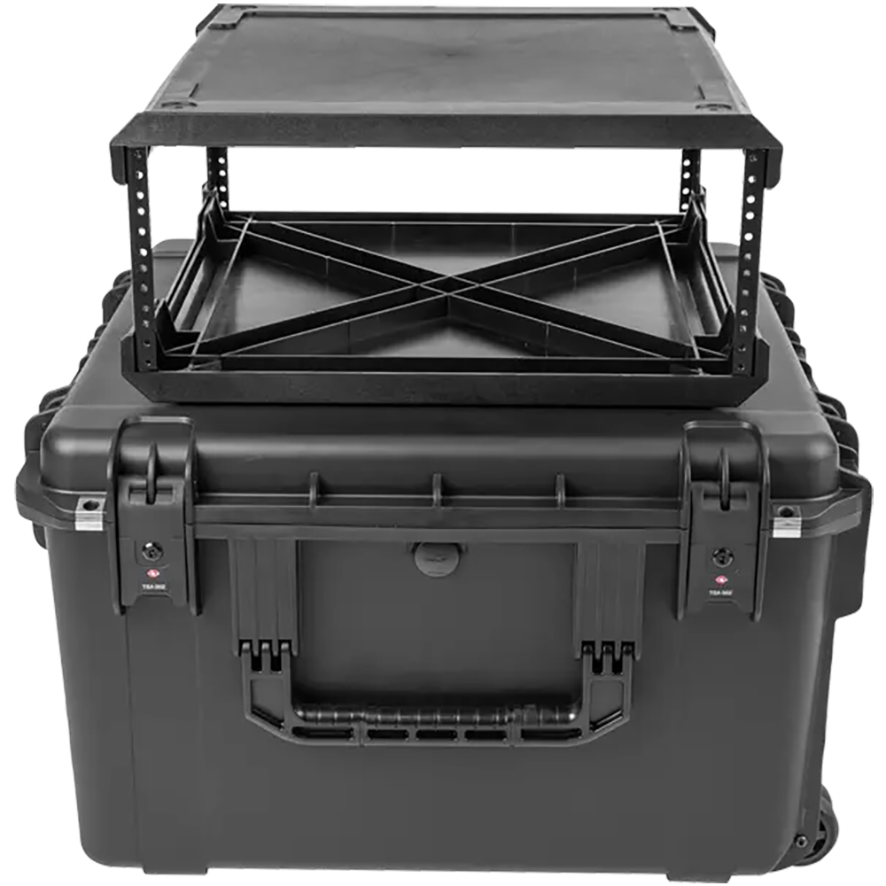 SKB 3i-2424M144U iSeries Case with Removeable 4U  Injection Molded 20 Rack Cage, TSA Locking Latches, Wheels
