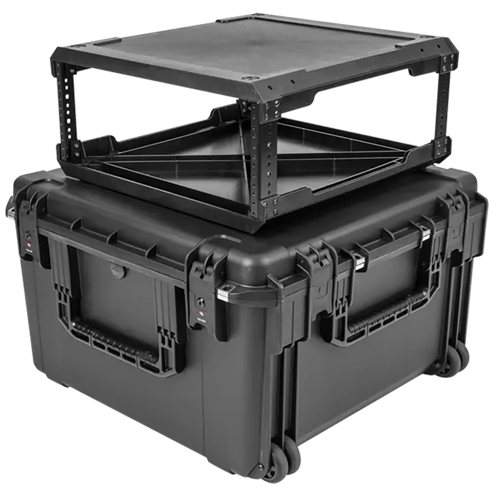 SKB 3i-2424M144U iSeries Case with Removeable 4U  Injection Molded 20 Rack Cage, TSA Locking Latches, Wheels