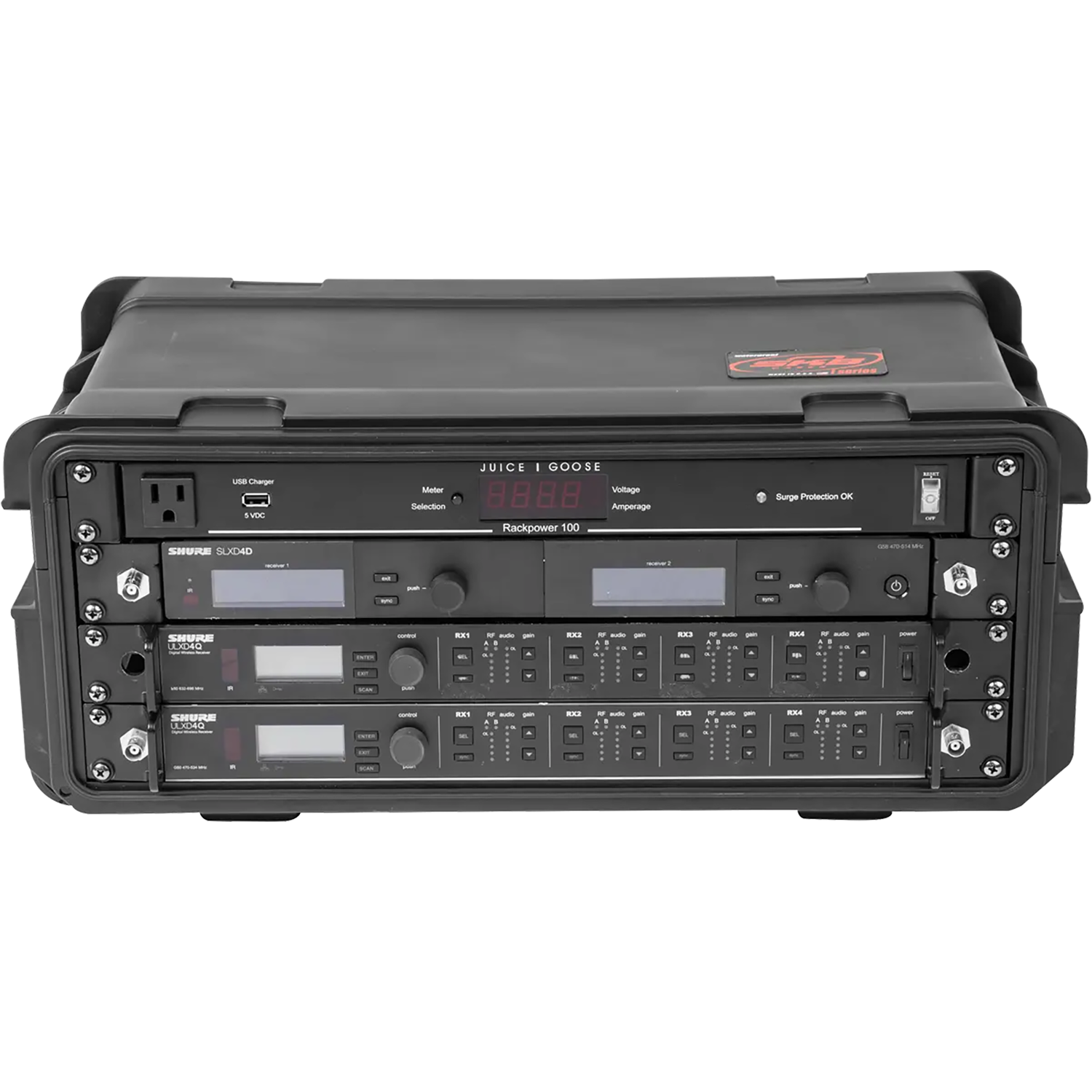 SKB 3i-4U11-W 4U Injection Molded 11 Deep Rack w/ Wheels and Handle