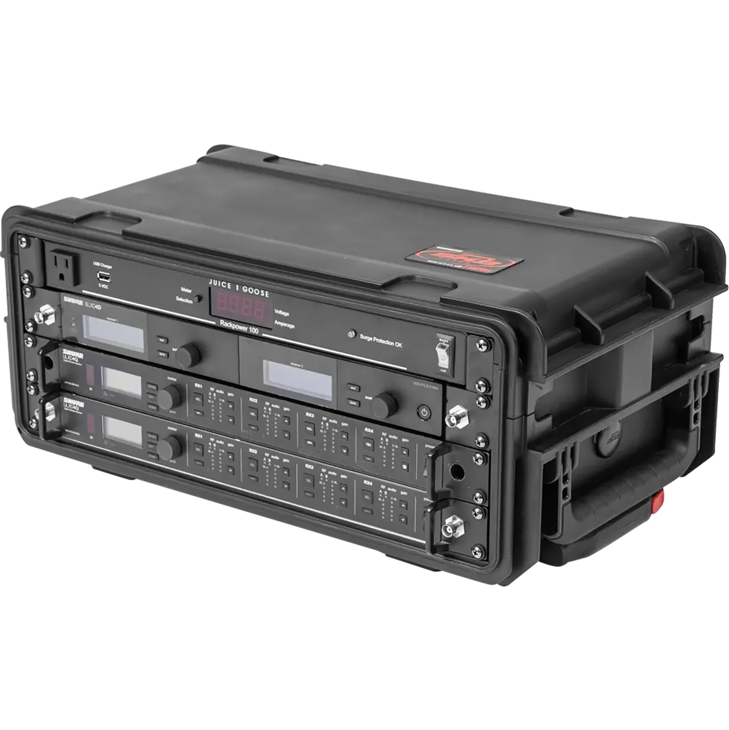 SKB 3i-4U11-W 4U Injection Molded 11 Deep Rack w/ Wheels and Handle