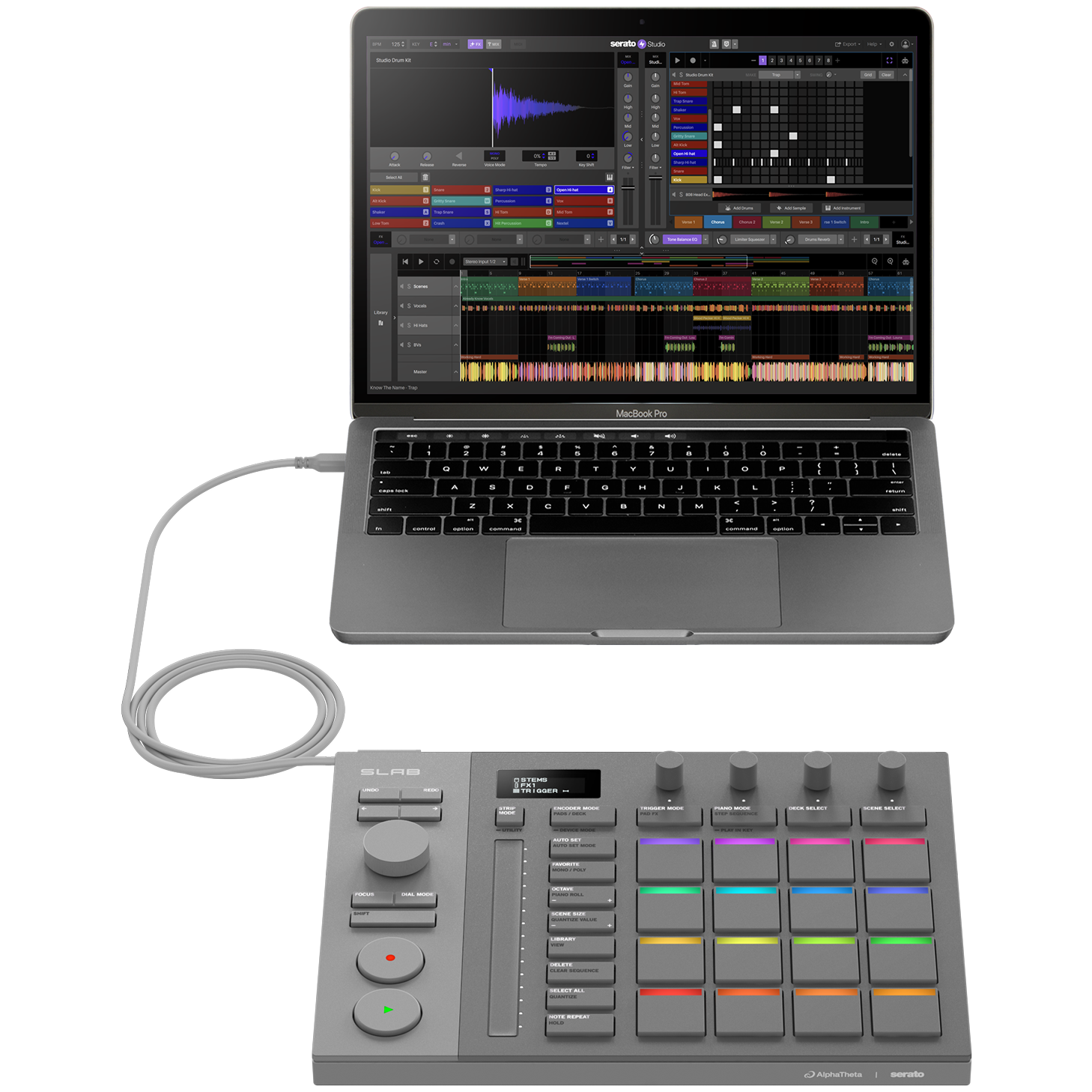 AlphaTheta SLAB Serato Studio MIDI Pad Controller