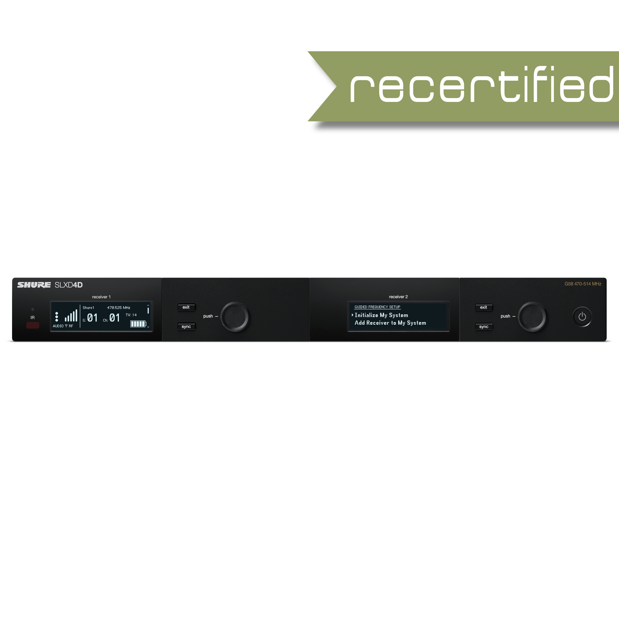 Shure SLXD4D Dual Wireless Receiver H55 Band