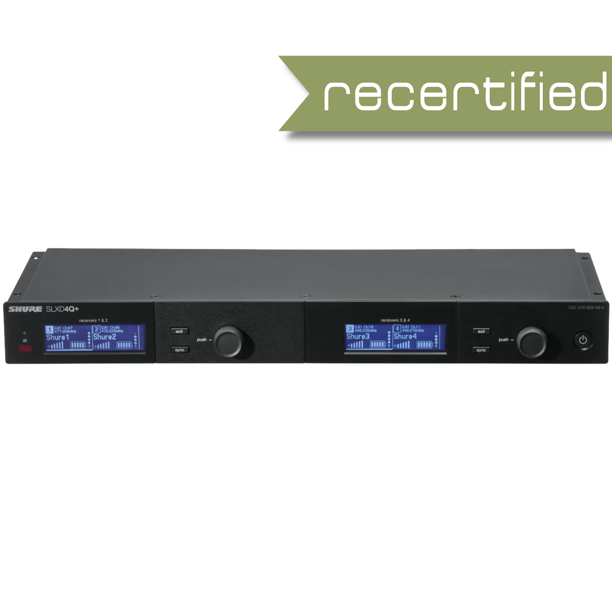 Shure SLXD4QDAN+G57 Quad Receiver with Dante Wireless Receiver