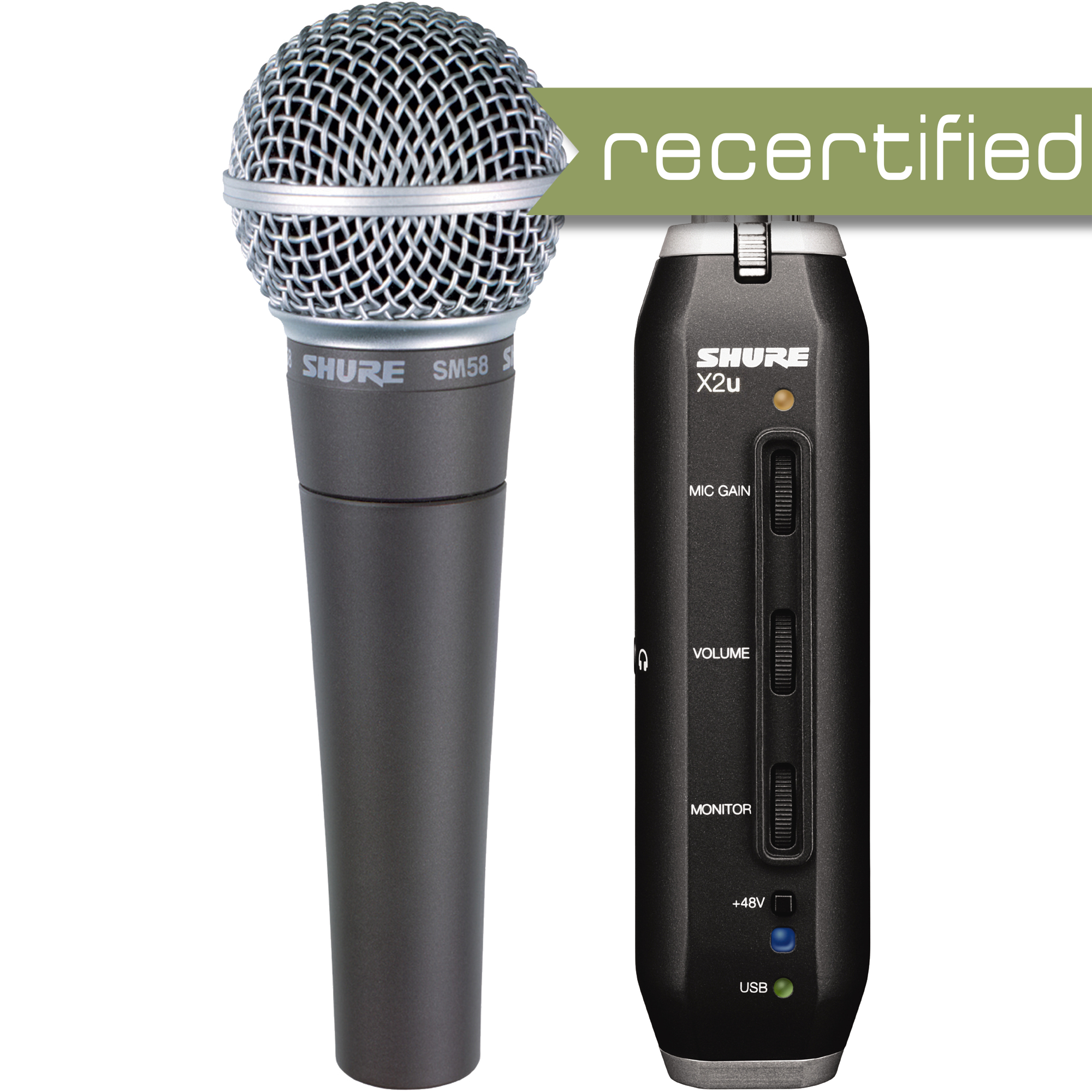 Shure SM58-X2U SM58 Vocal Mic with XLR to USB