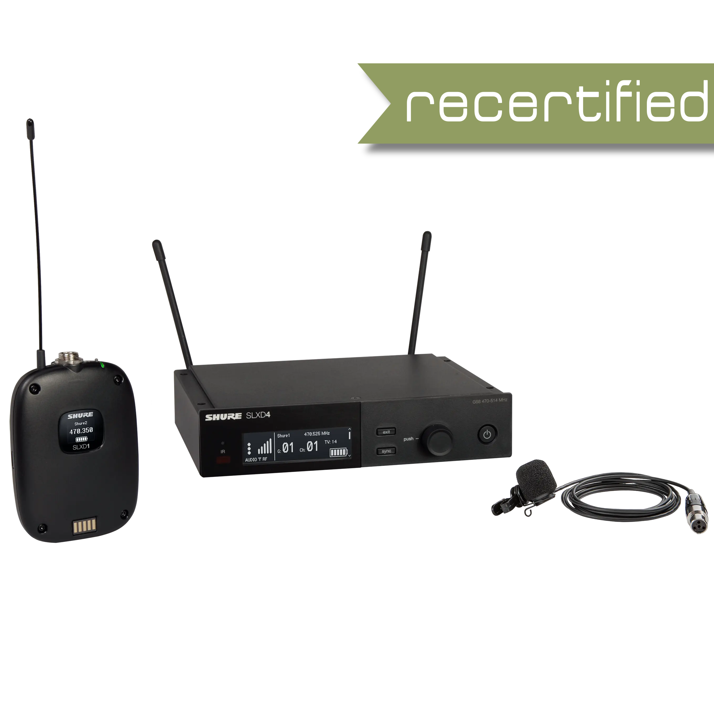 Shure SLXD14/85 Wireless Lavalier Microphone System, J52 Band