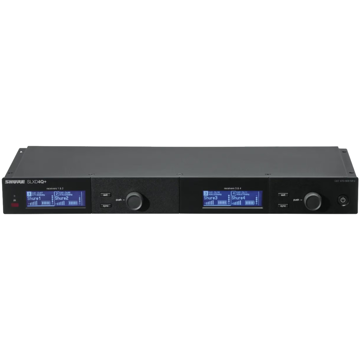 Shure SLXD4QDAN+=-G57 Wireless Receiver, Quad, Dante