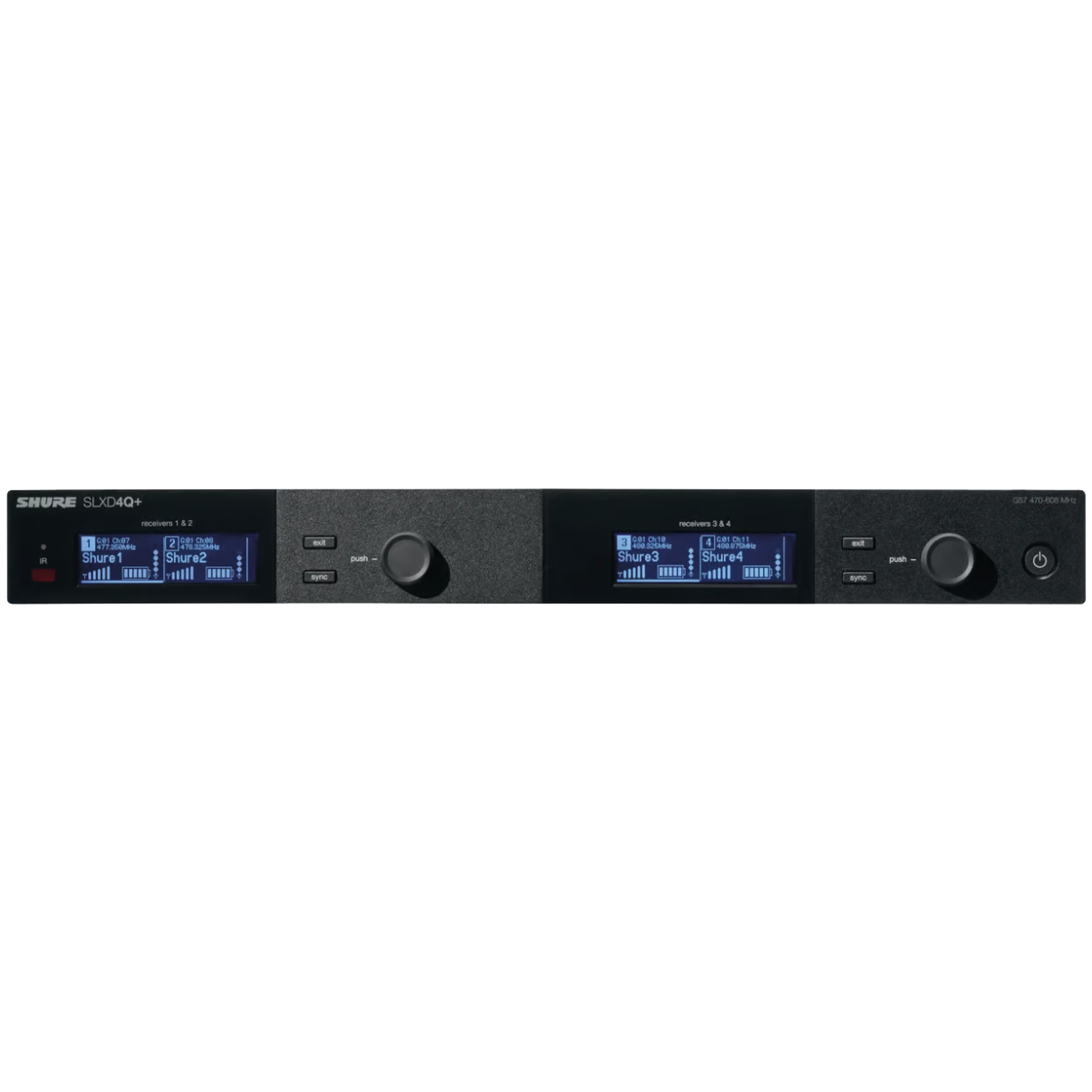 Shure SLXD4QDAN+=-G57 Wireless Receiver, Quad, Dante