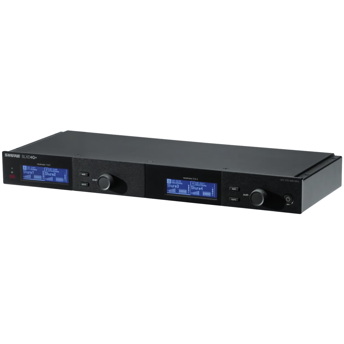 Shure SLXD4QDAN+=-G57 Wireless Receiver, Quad, Dante