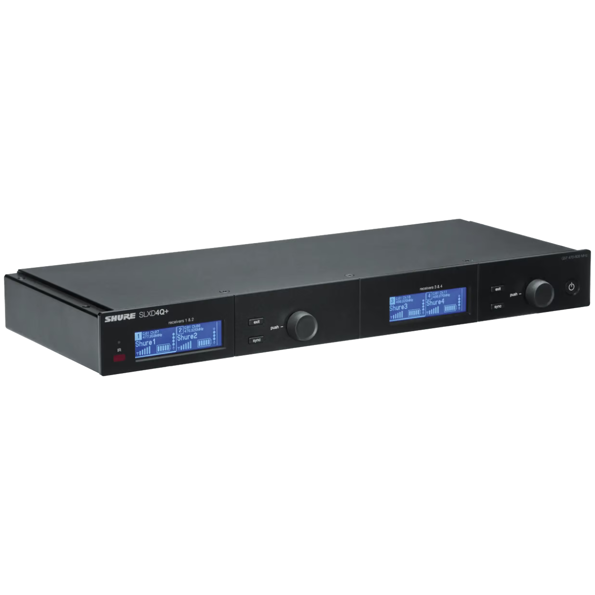 Shure SLXD4QDAN+=-G57 Wireless Receiver, Quad, Dante