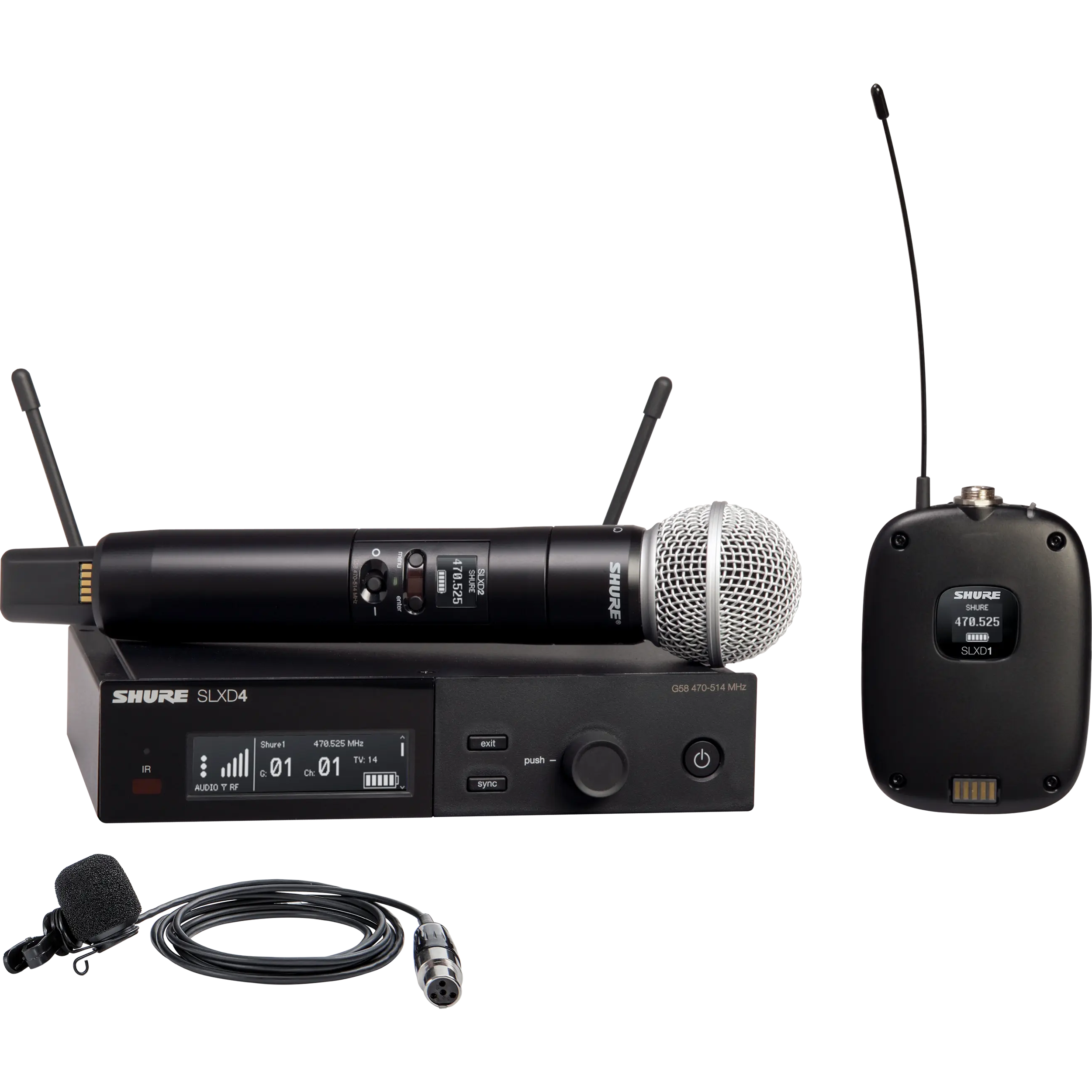 Shure SLXD124/85M Wireless Handheld & Lavalier Microphone Combination System