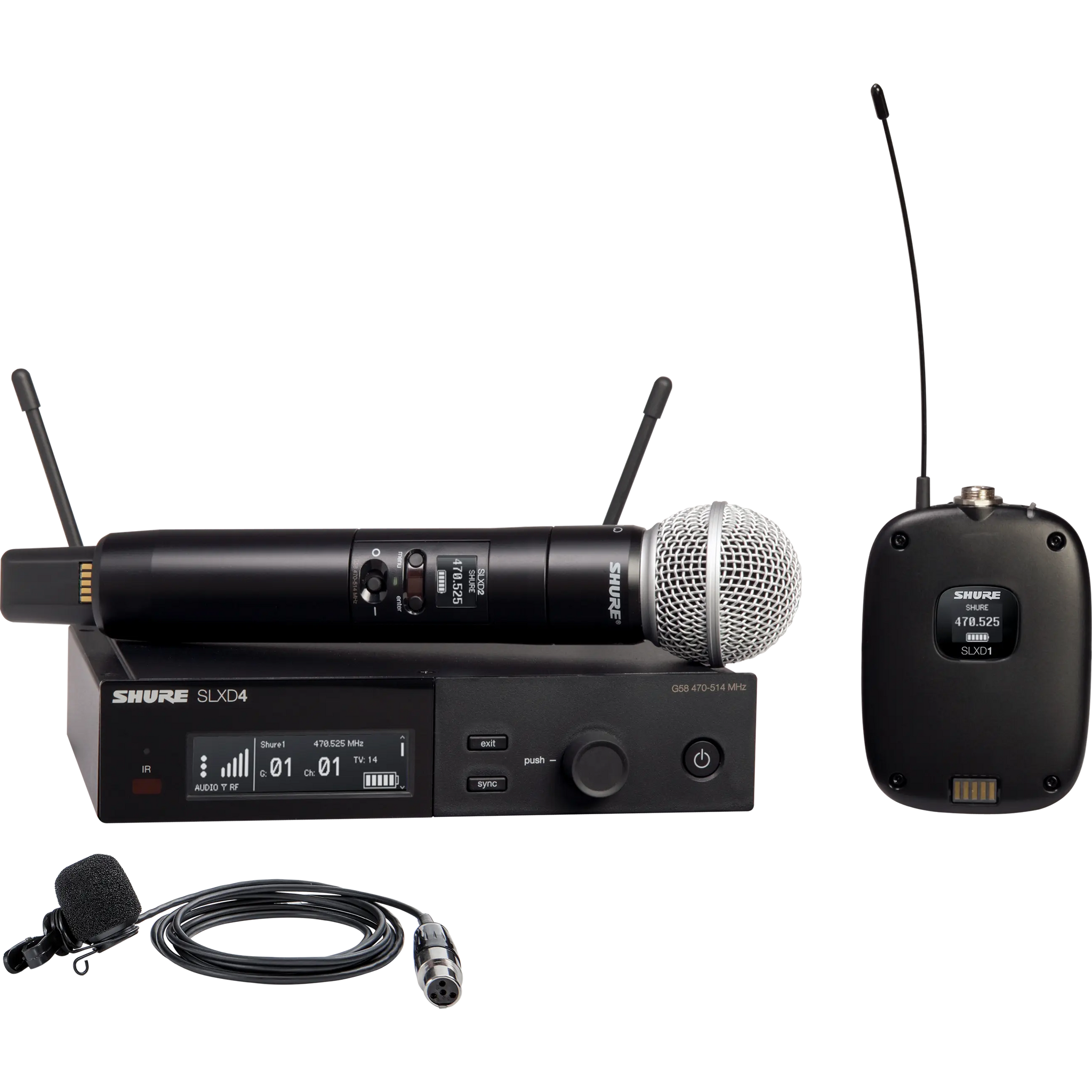 Shure SLXD124/85M Wireless Handheld & Lavalier Microphone Combination System