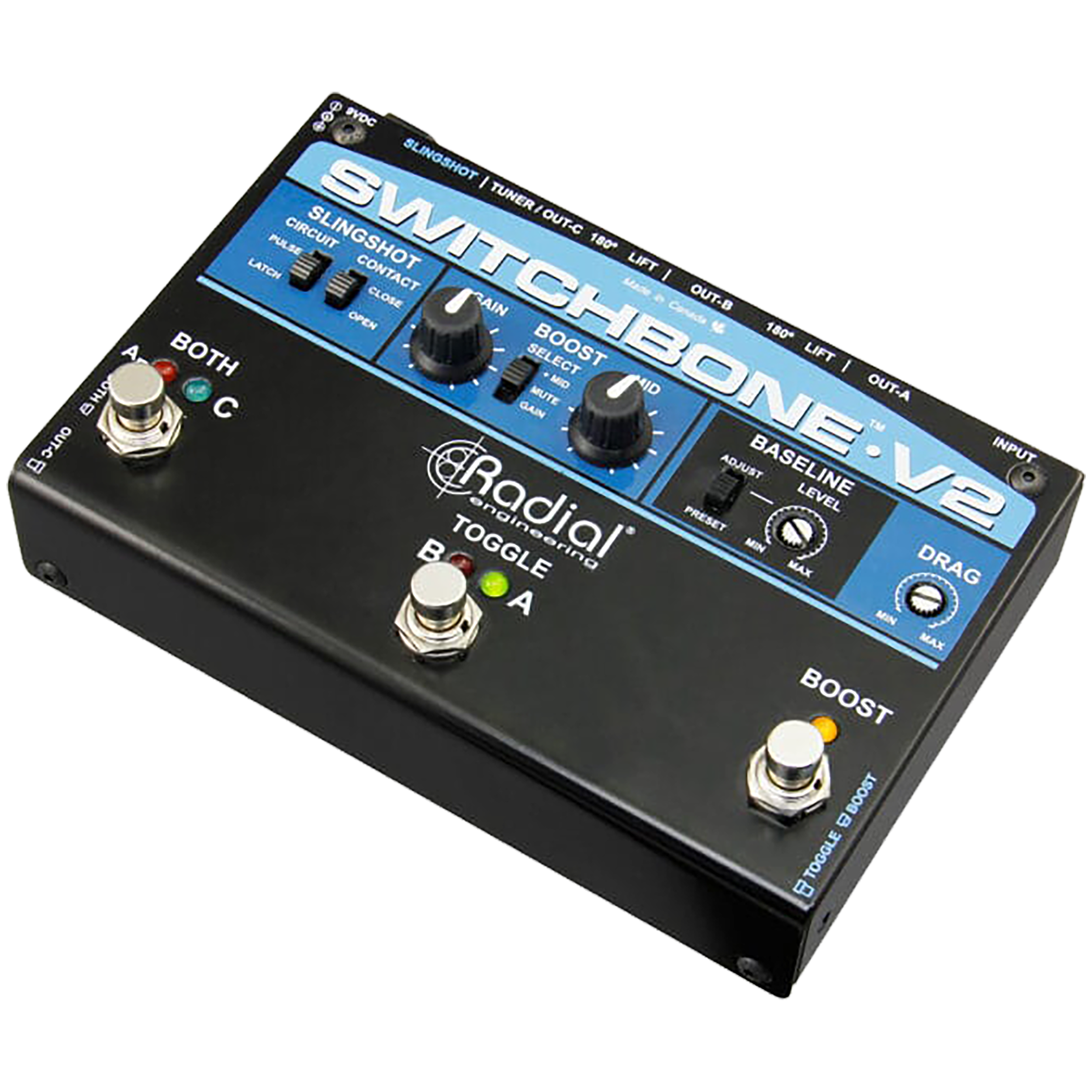 Radial Switchbone V2 Amp Selector and Boost Pedal