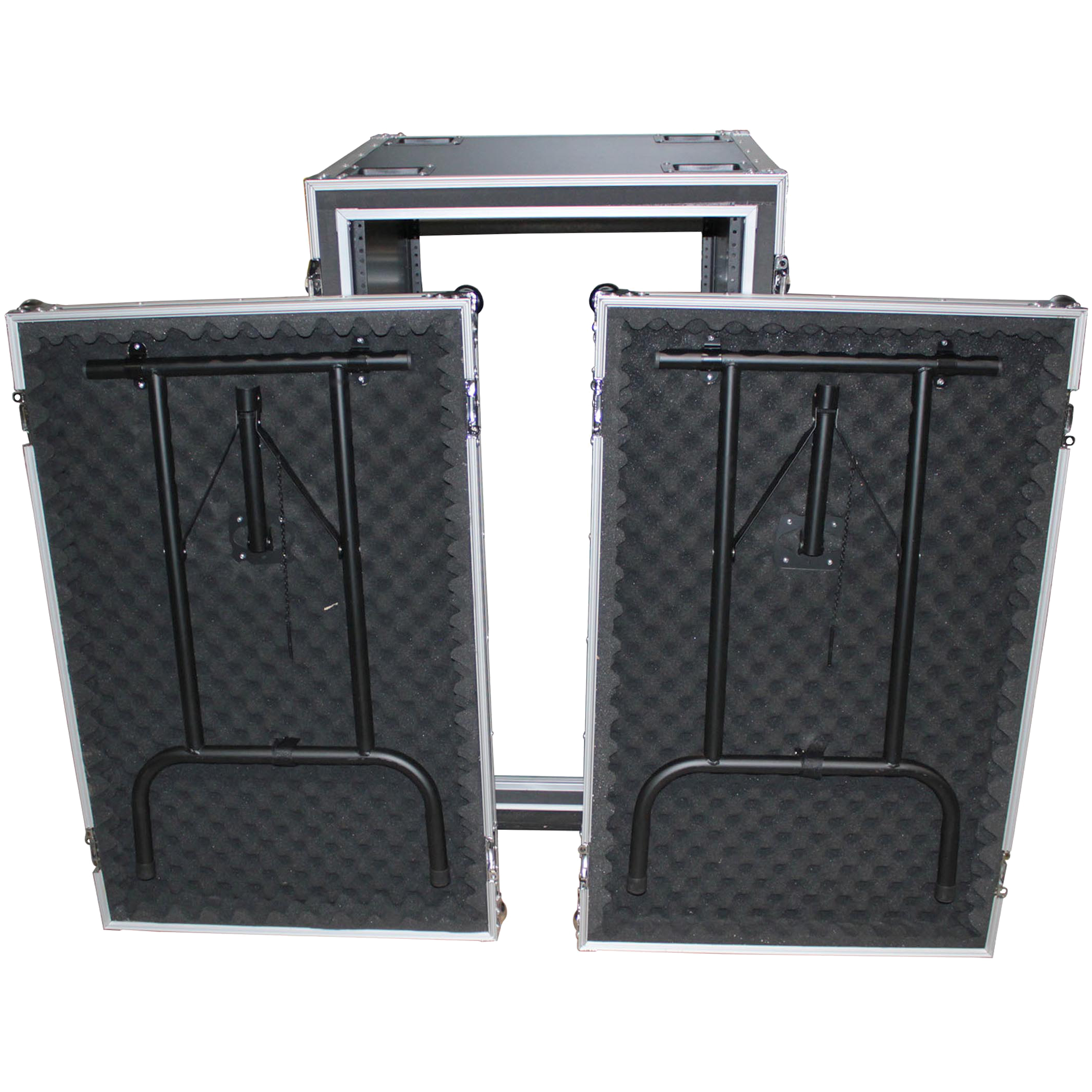 ProX 14U Shockmount 24 Deep Rack with Casters and Side Tables