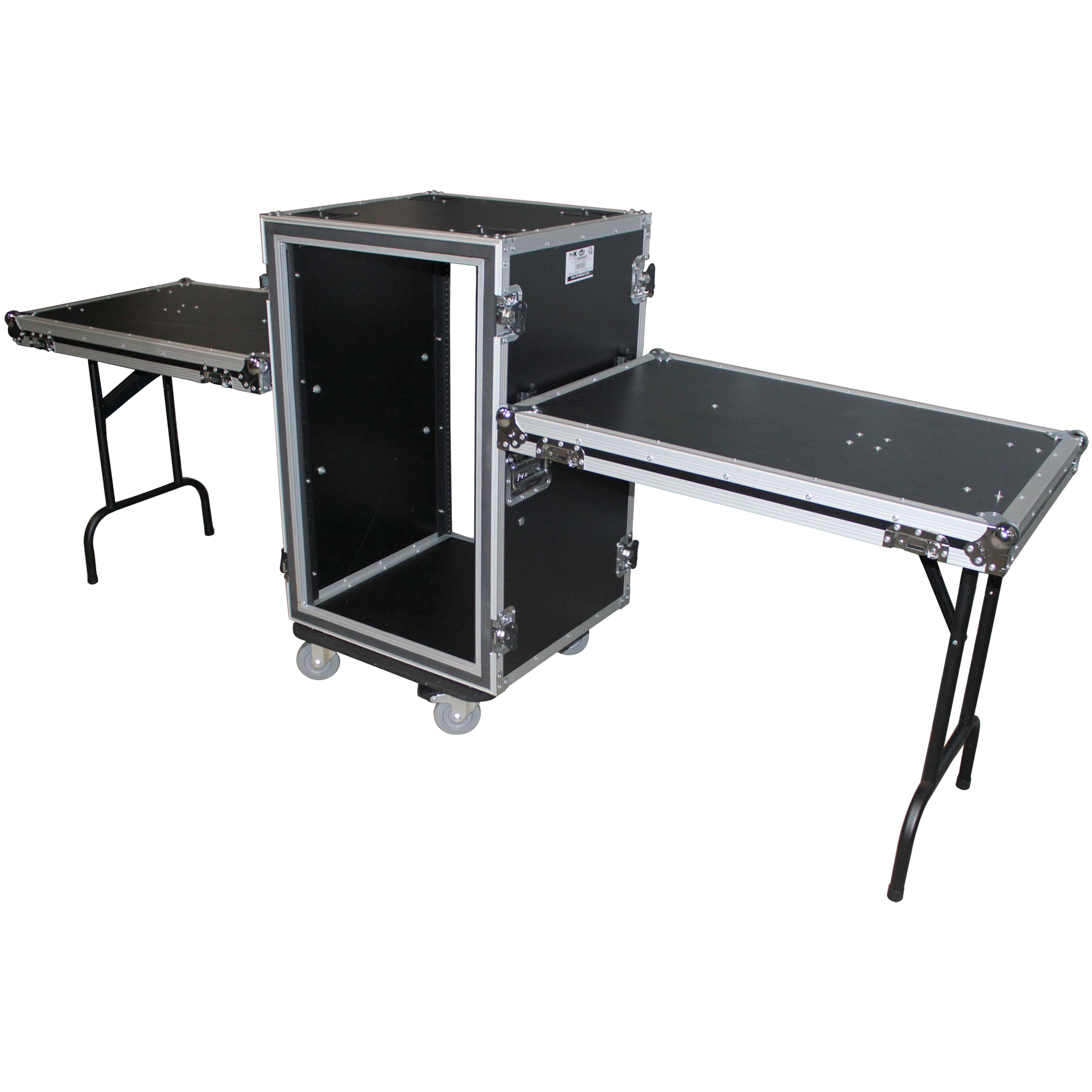 ProX 14U Shockmount 24 Deep Rack with Casters and Side Tables