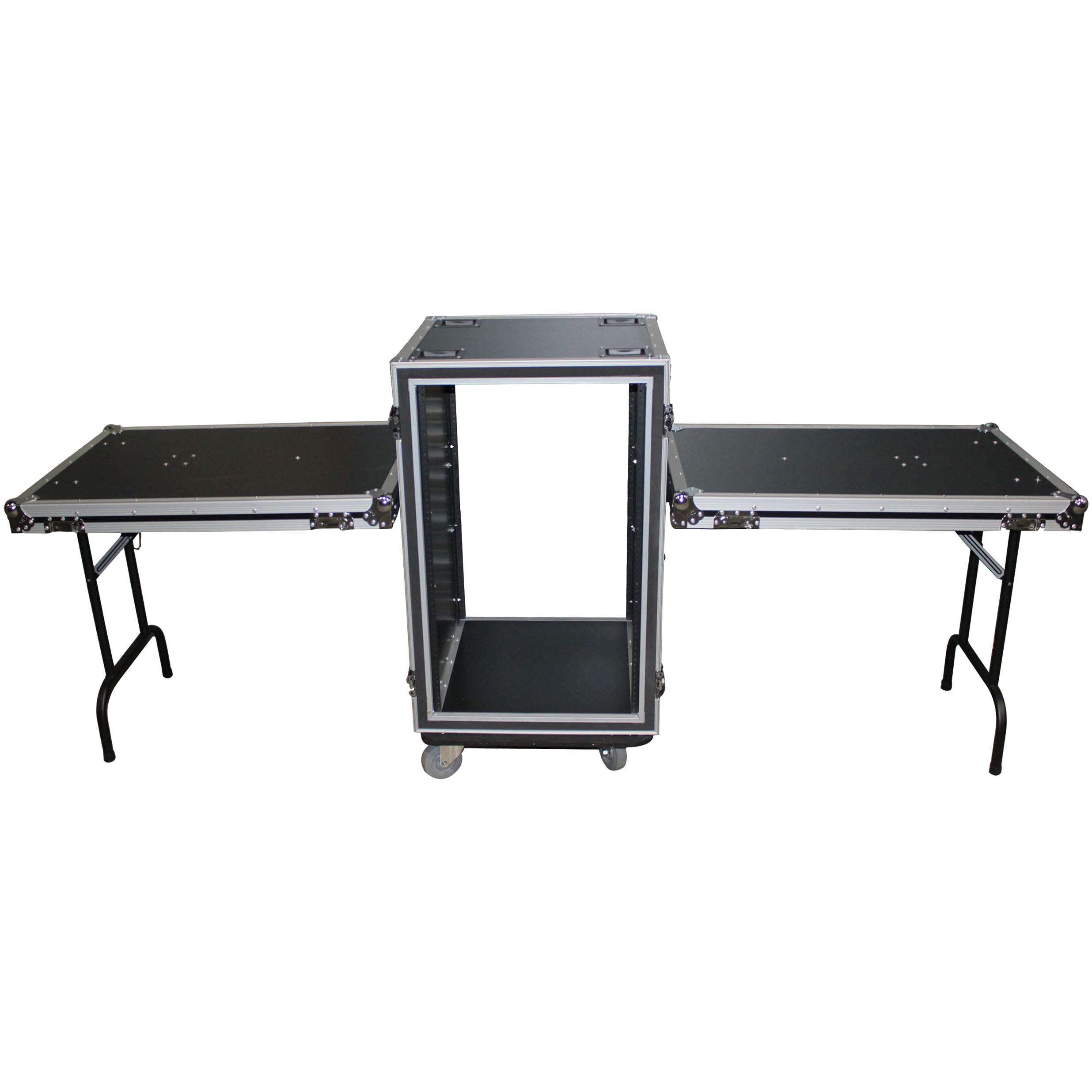 ProX 14U Shockmount 20 Deep Rack with Casters and Side Tables