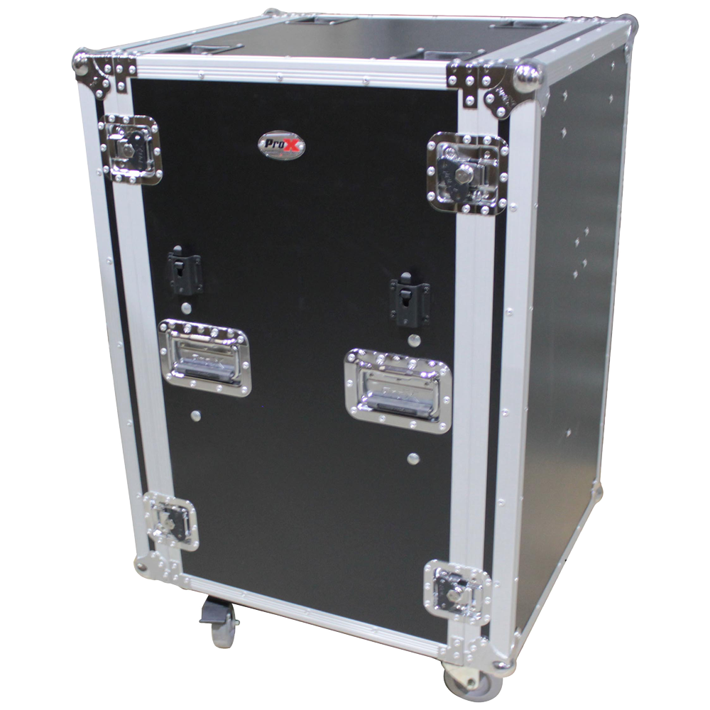 ProX 16U Shockmount 20 Deep Rack with Casters and Side Tables
