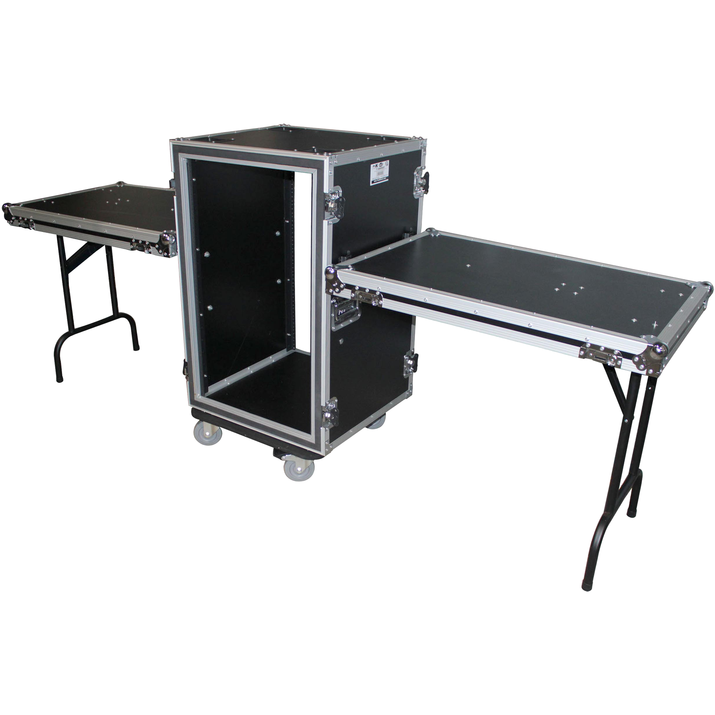 ProX 18U Shockmount 20 Deep Rack with Casters and Side Tables