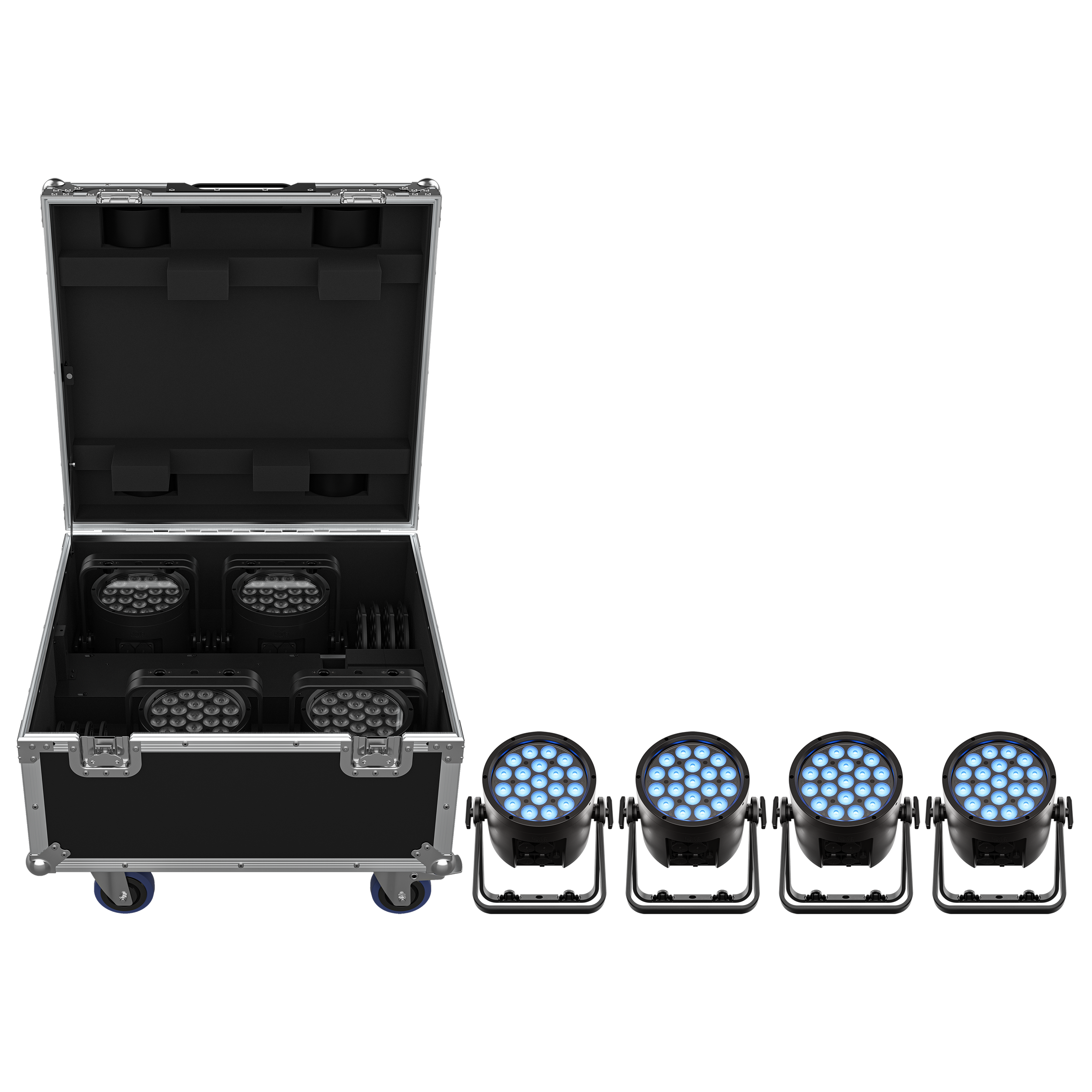 Chauvet Professional WELL Pod 3 Wireless Par 4-Pack with Case