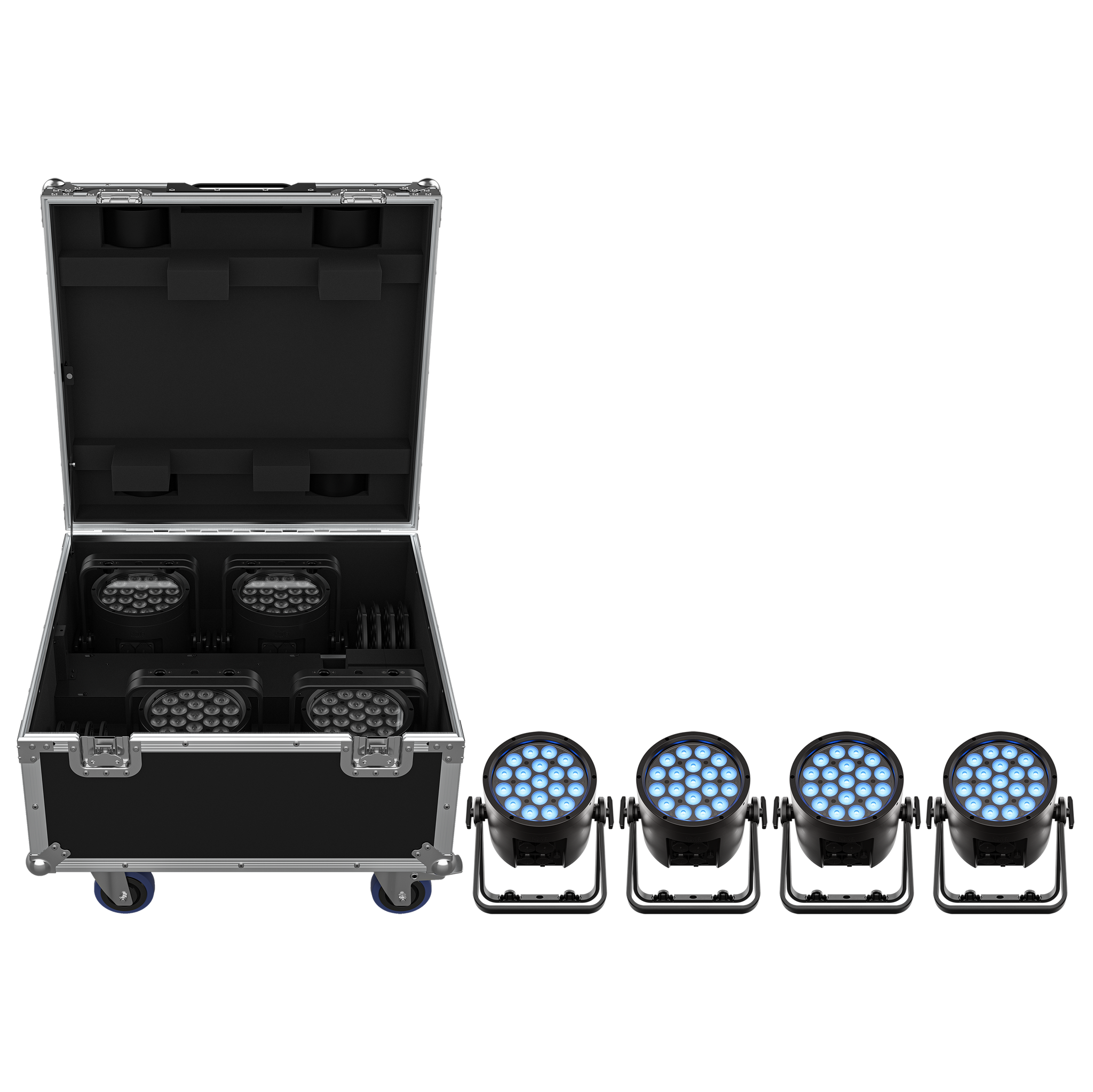 Chauvet Professional WELL Pod 3 Wireless Par 4-Pack with Case