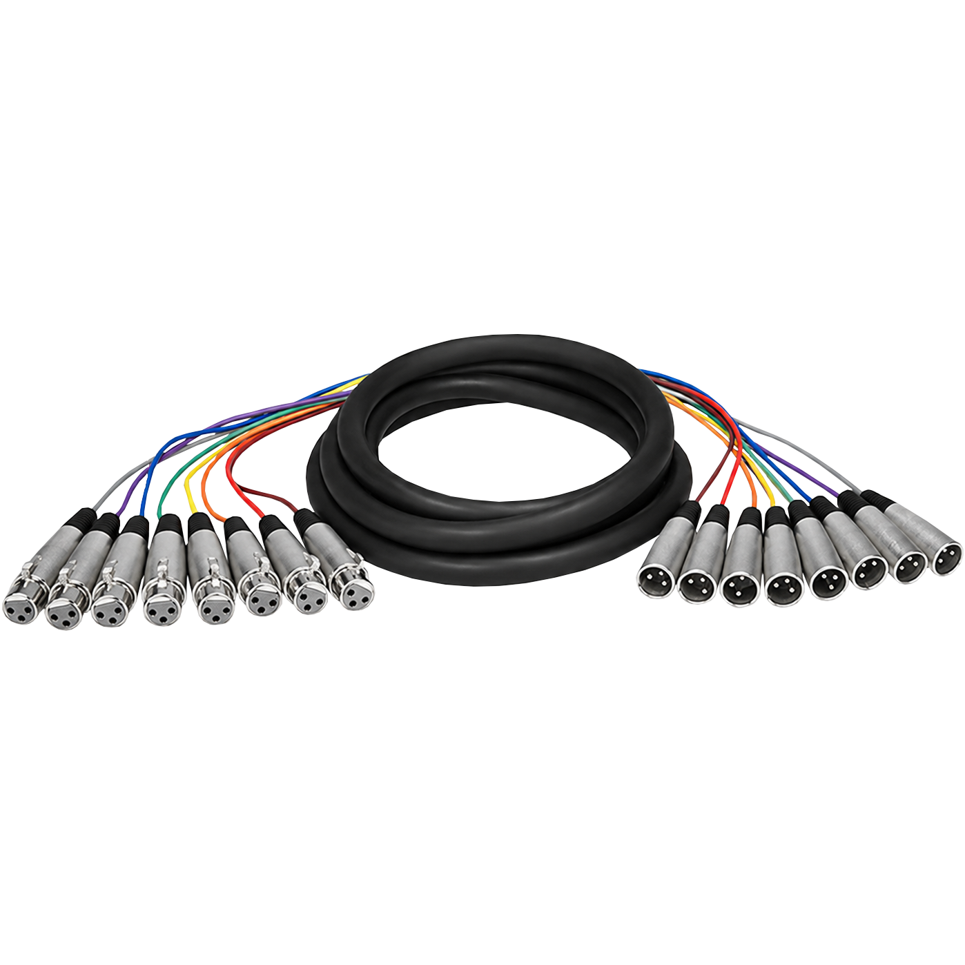 Hosa 6.6 ft (2 m) 8-Channel Balanced XLR3F to XLR3M Snake Cable