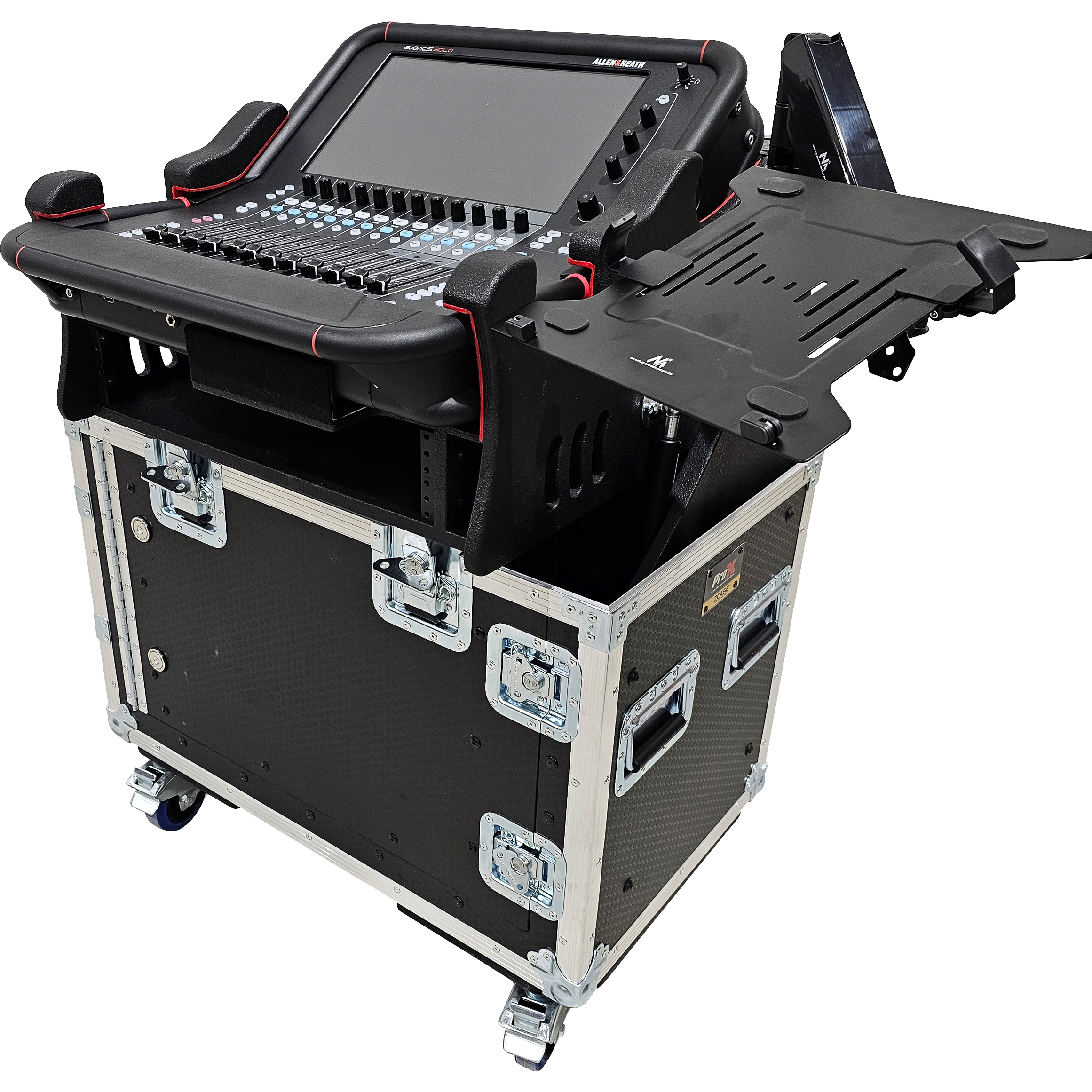 ProX Allen and Heath AVANTIS SOLO Flip-Ready Hydraulic Console Easy Retracting Lifting w/ 2U Rack Space Case by ZCASE
