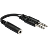 Hosa Y Cable 1/4" TRS Female to Dual 1/4" TRS Male