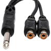 Hosa Y Cable 1/4" TS to Dual RCA Female