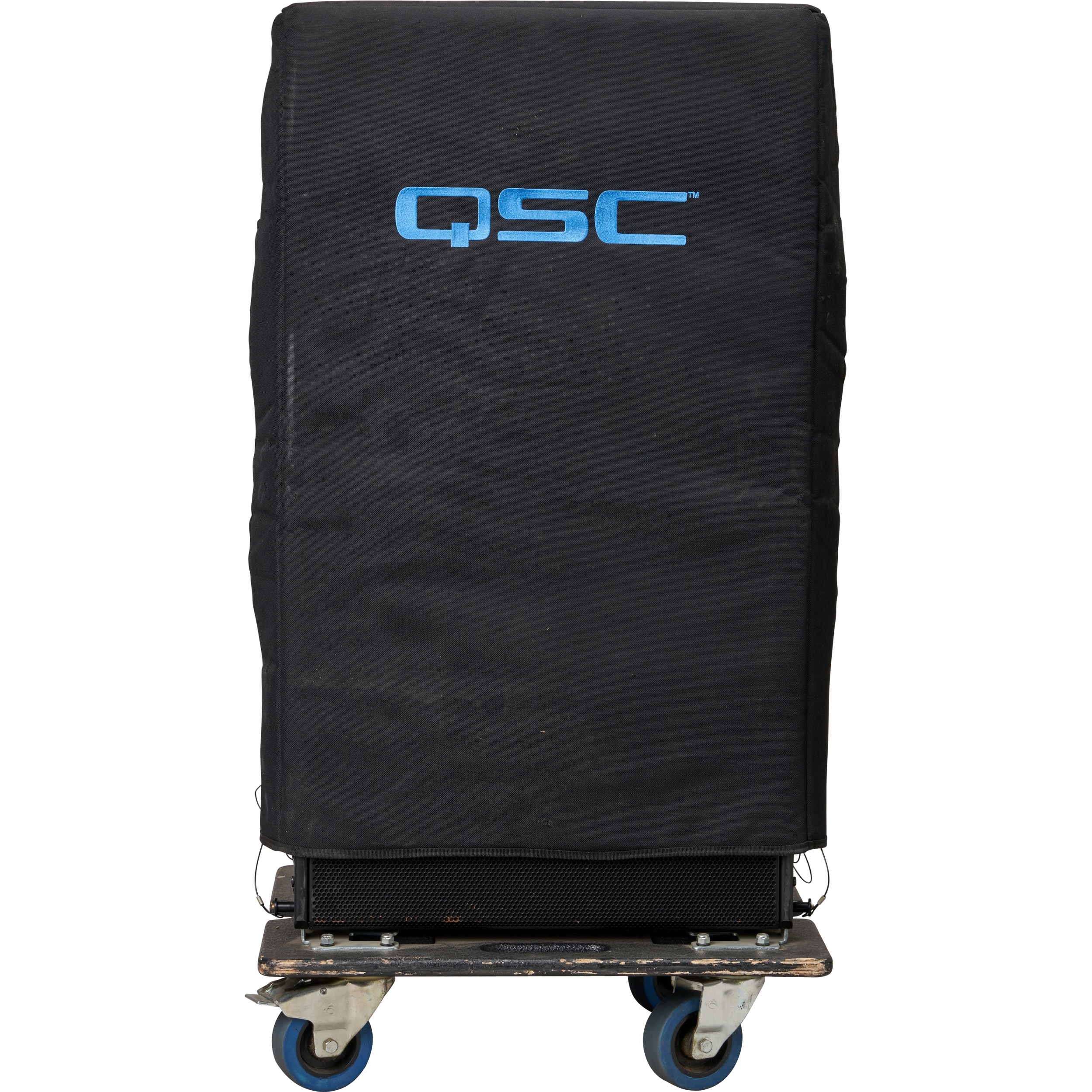 4-Pack QSC WL3082 Wideline 8 Loudspeaker with Cart and Cover