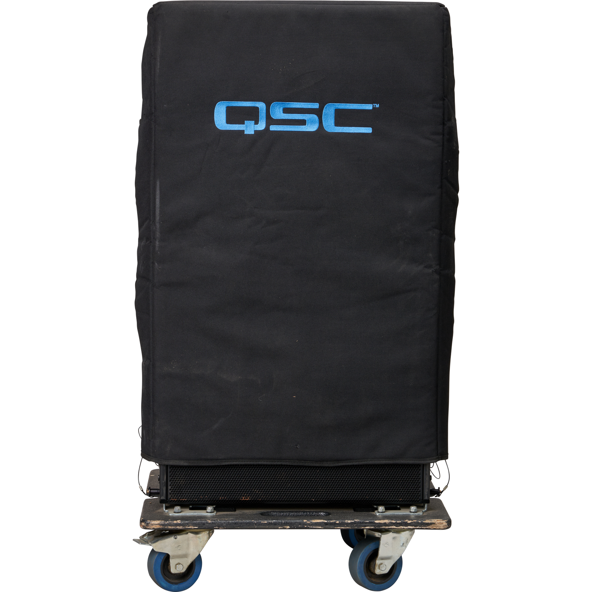 4-Pack QSC WL3082 Wideline 8 Loudspeaker with Cart and Cover